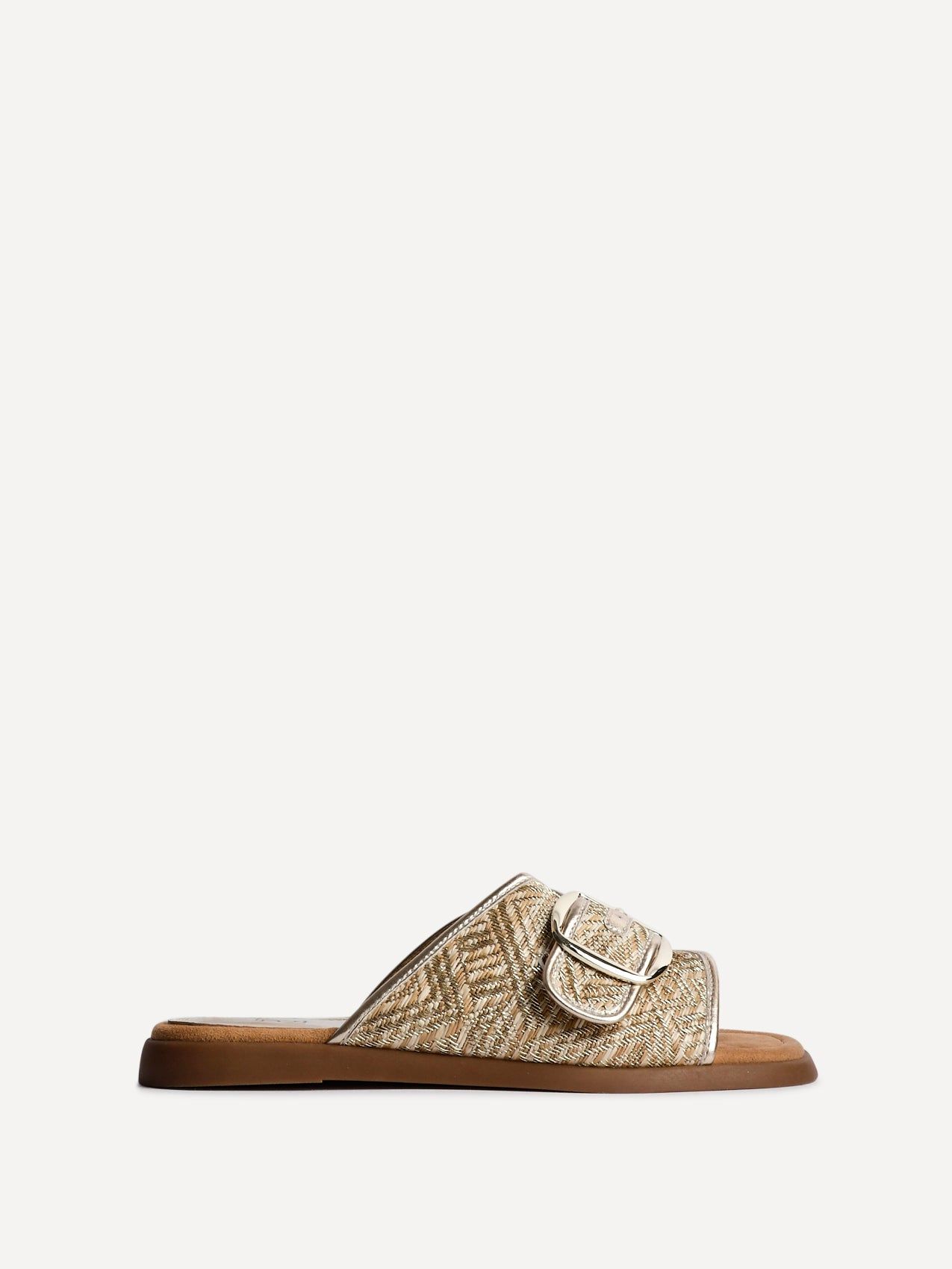 Linzi Zuma Gold Woven Flat Slider Sandal image 1