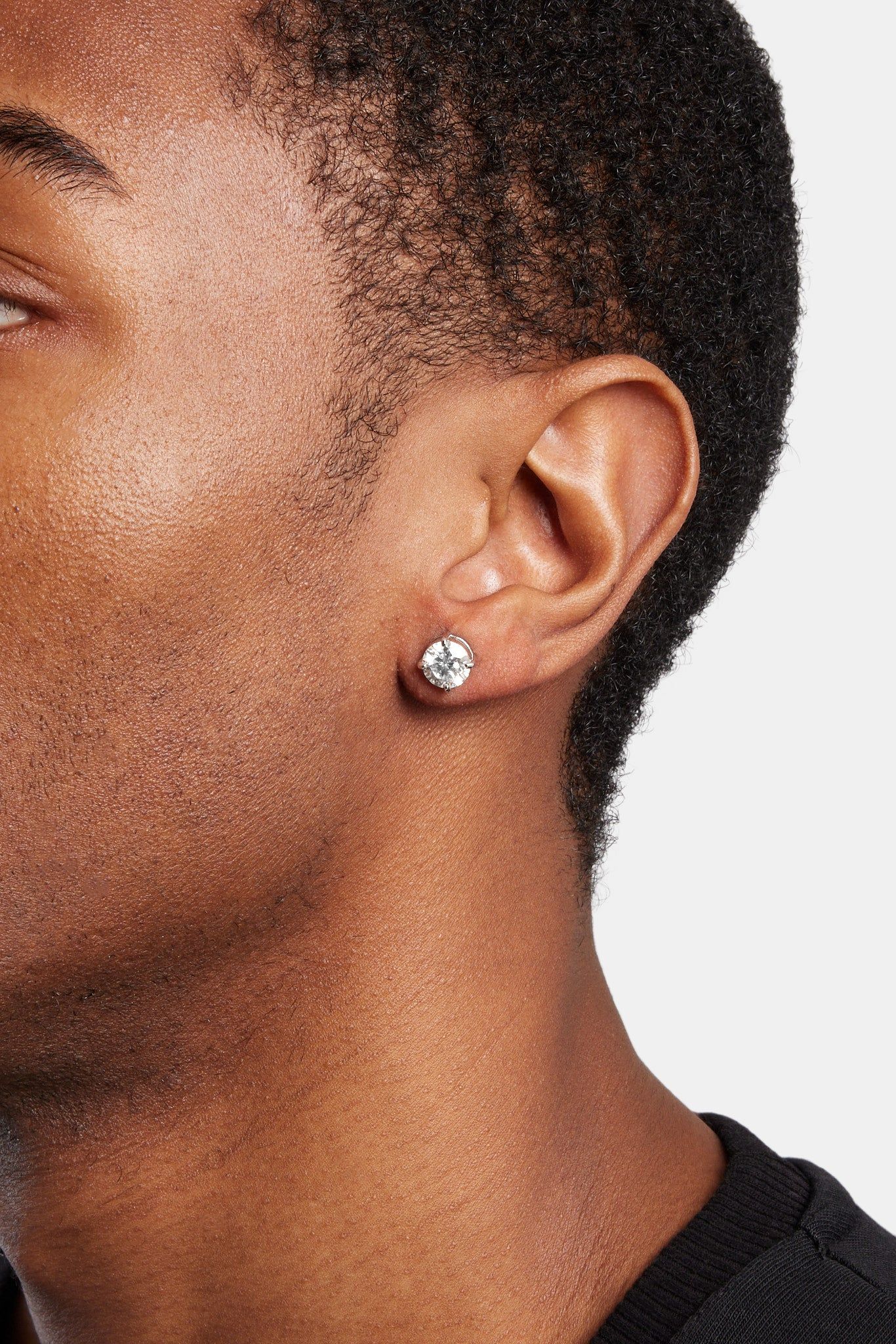Cernucci Moissanite Stud Earrings - 8mm image 2