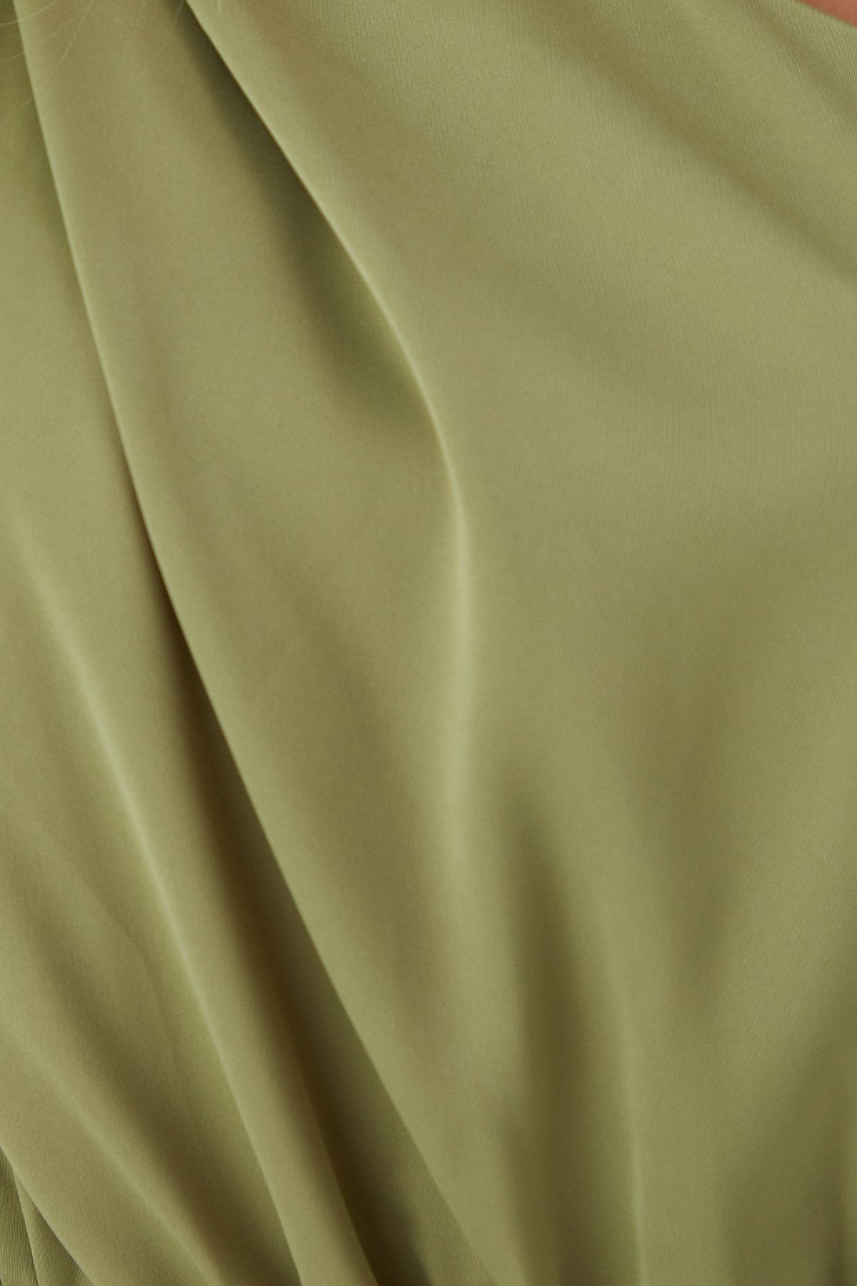 MissPap Knot Detail Asymmetric Neck Wide Leg Jumpsuit Green image 5