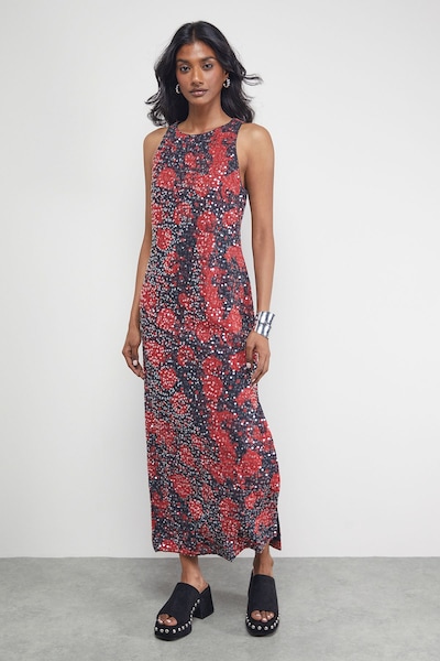 Warehouse Sequin Embellished Racer Midi Dress Multi