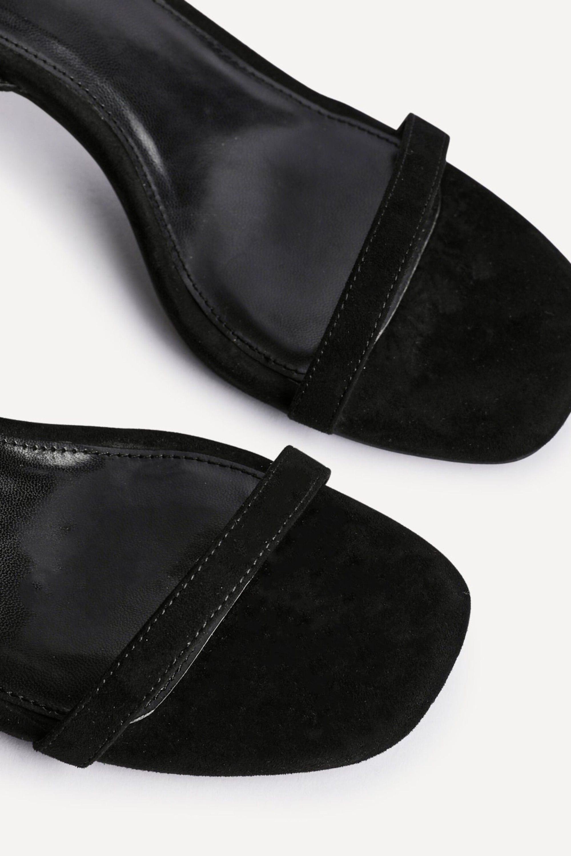 Linzi Elevate Black Faux Suede Barely There Stiletto Heeled Sandals image 5