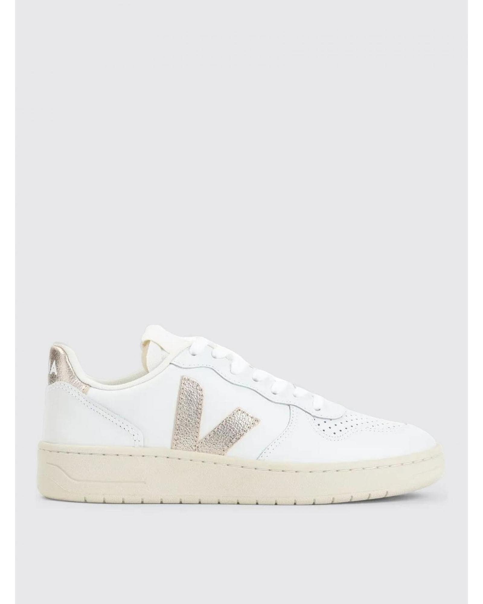 Veja V10 Extra White Rose Gold Leather Sneakers image 1
