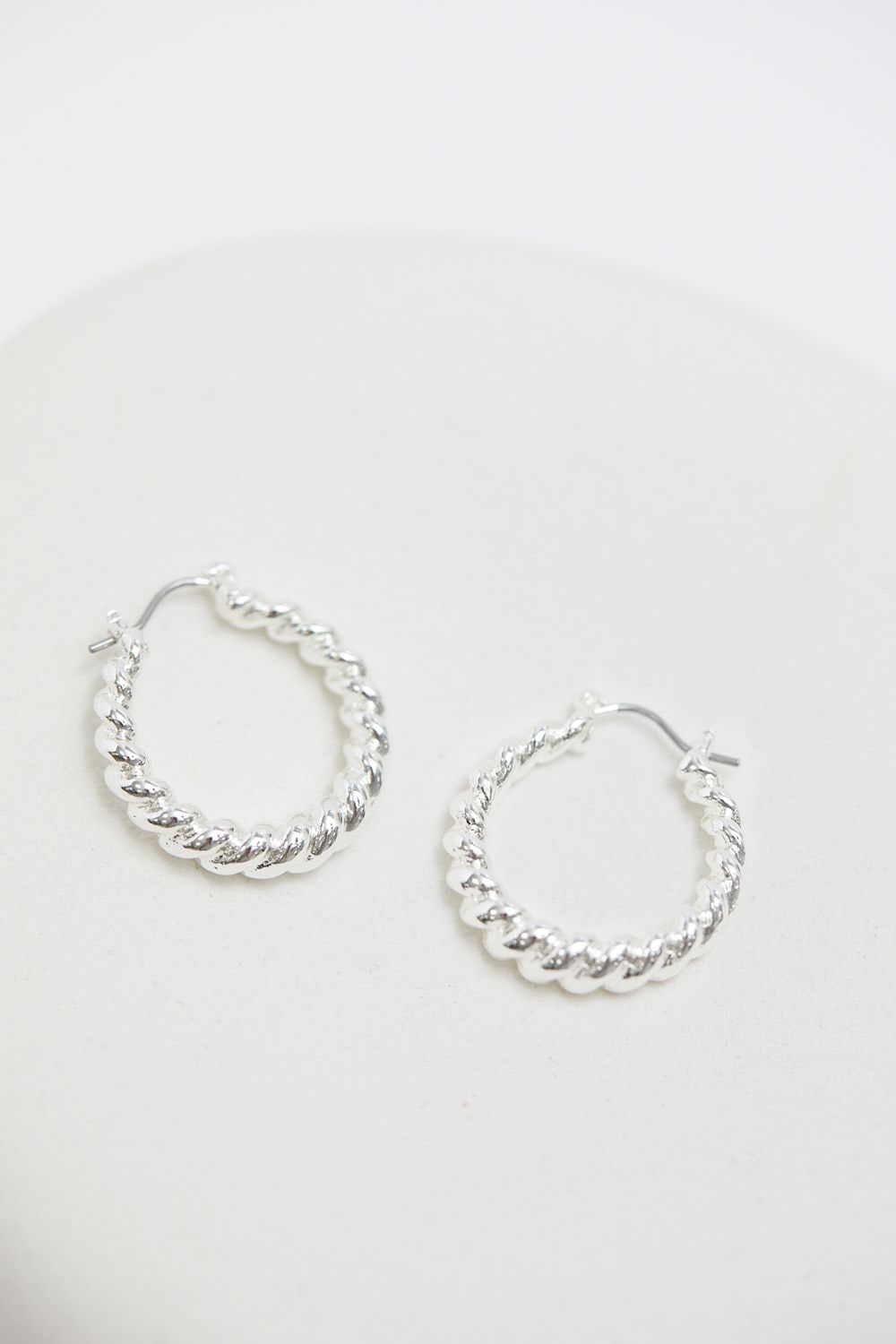 Jon Richard Silver Plated Polished Twist Hoop Earrings image 1