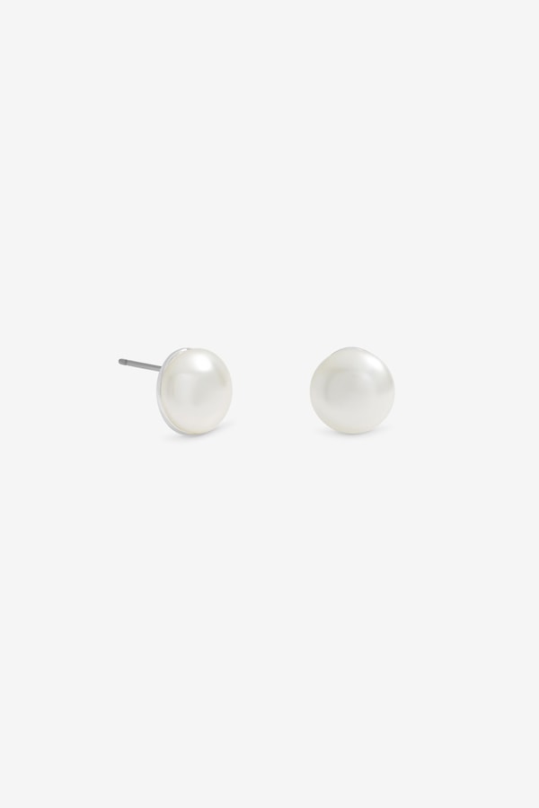 Jon Richard Cream Small Bouton Pearl Earrings