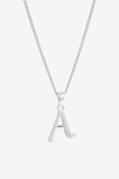 Simply Silver Sterling Silver 925 Initial Pendant - A