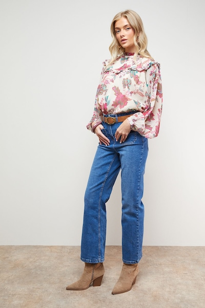 Oasis Printed Trim Detail Chiffon Blouse Floral