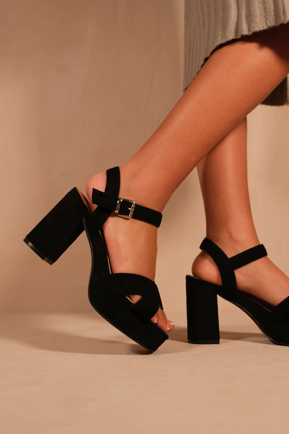 Where's That From 'Marcia' Wide Fit Statement Platform Strappy Block High Heels Shoes image 3