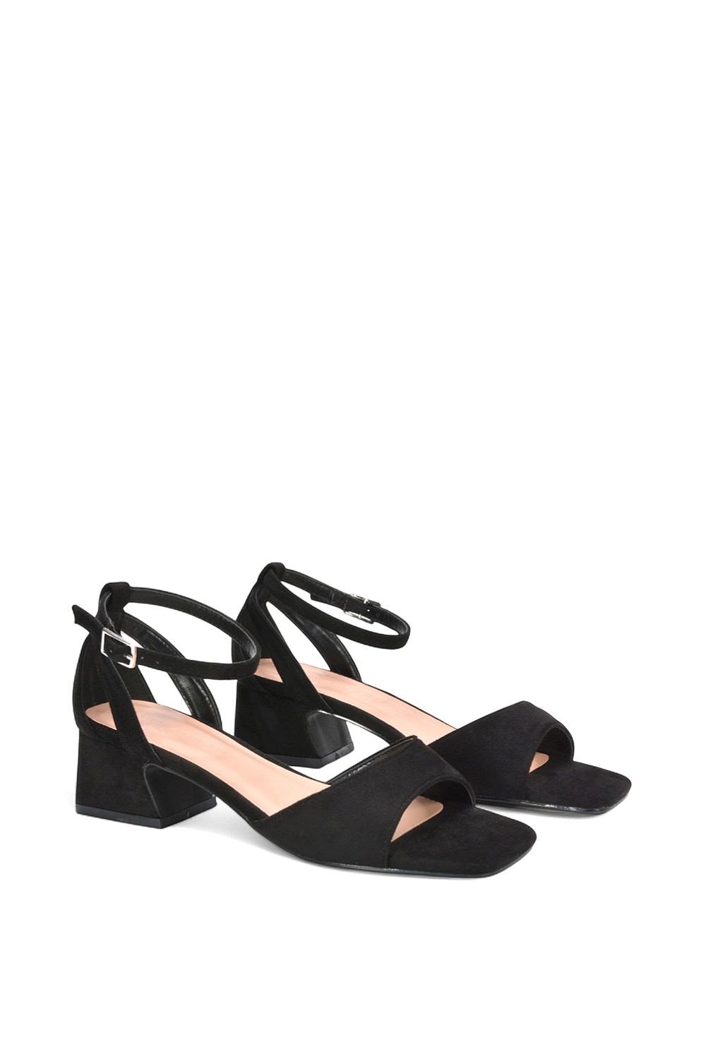 XY London 'Hayley' Strappy Block Low Heel Sandals With Cut Out image 4