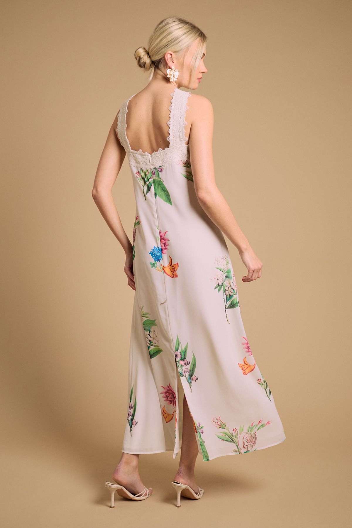Oasis Halterneck Maxi Dress Ivory image 3