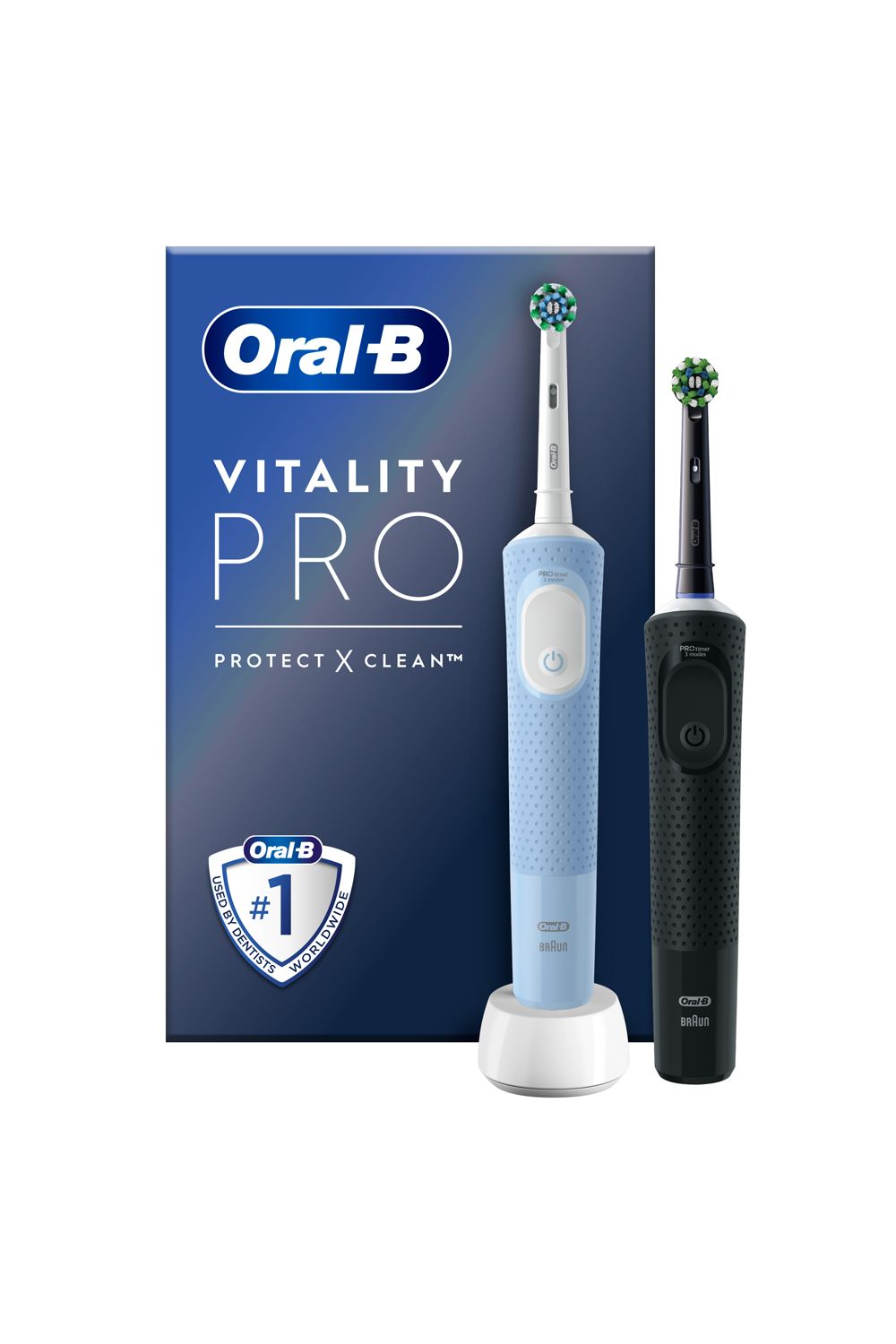 Oral B Vitality Pro Black & Blue Duo Toothbrushes Multi image 8
