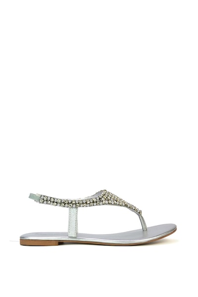 XY London 'Lauren' Embellished Toe Post Flat Sandals