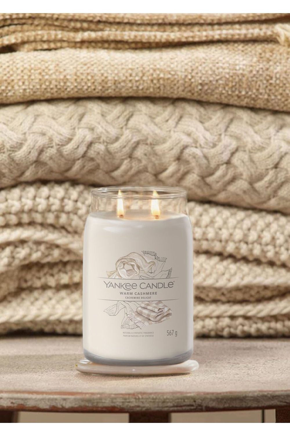 Yankee Candle Signature Large Jar Candle - Warm Cashmere 567g Brown image 3