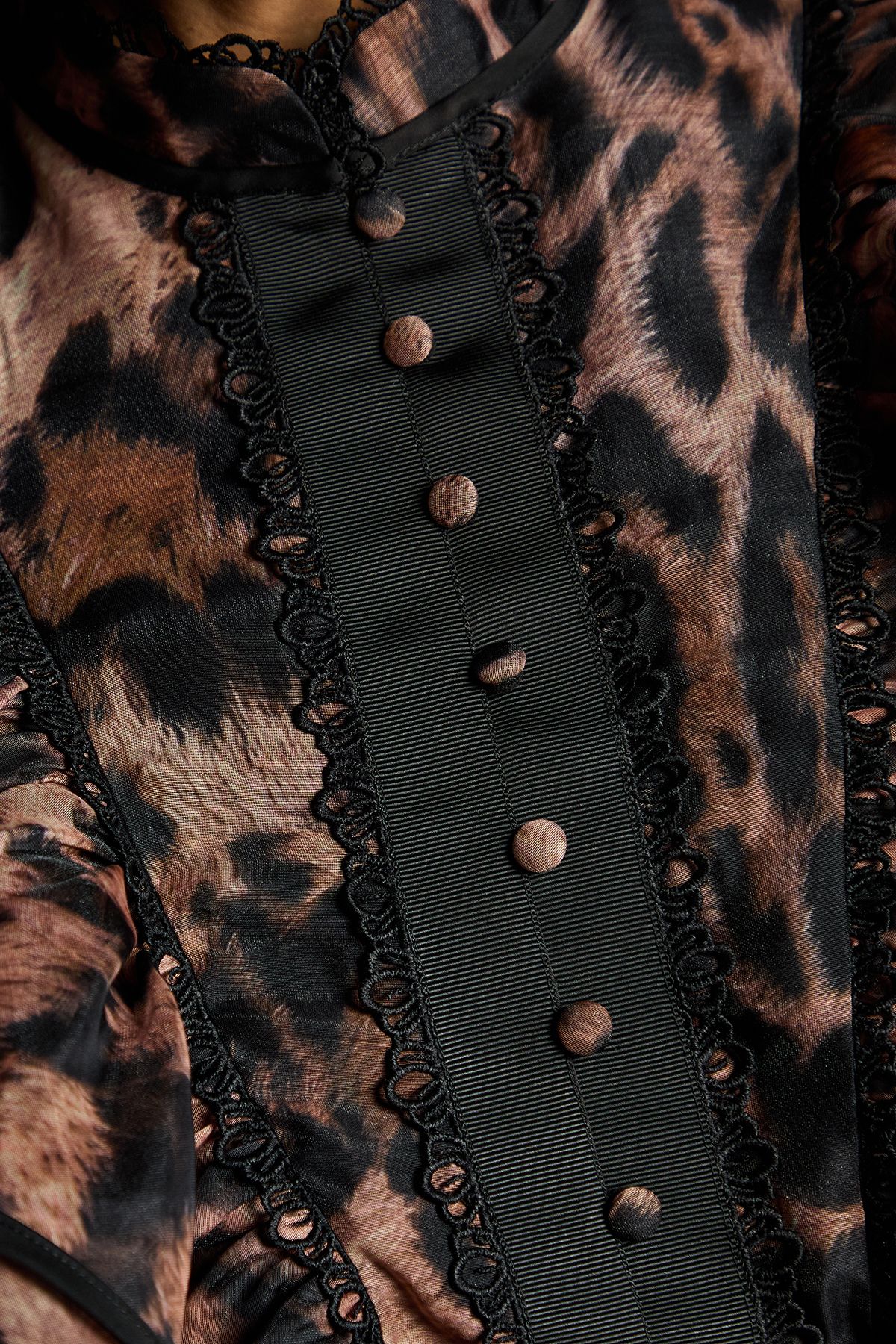 Coast Long Sleeve Leopard Organza Frill Blouse Leopard image 5