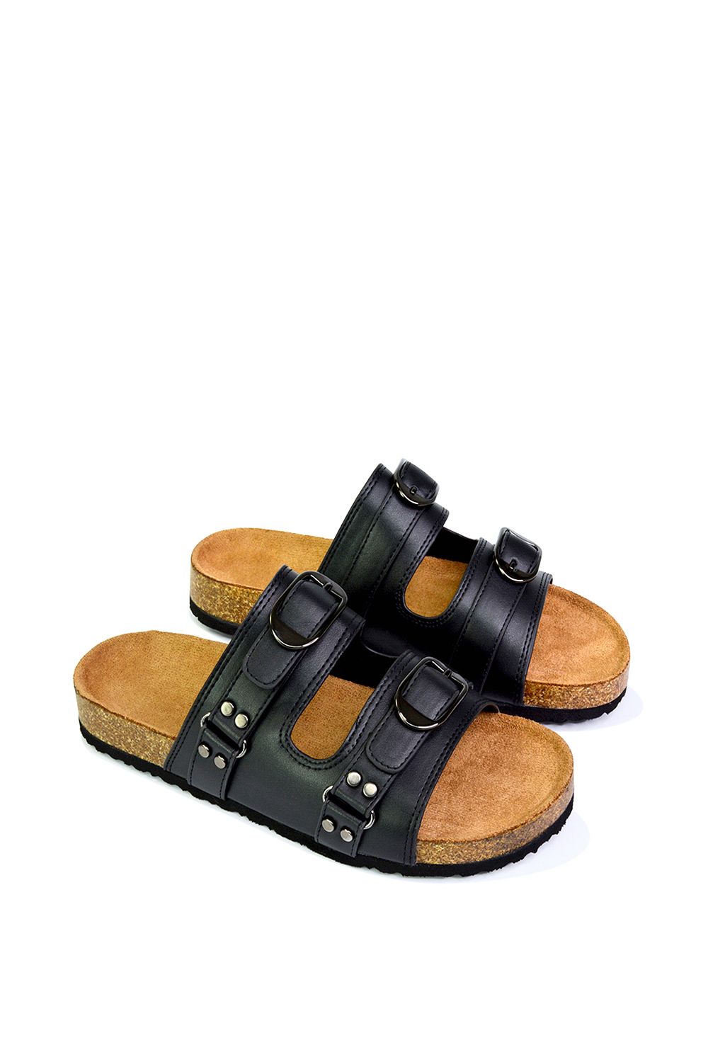 XY London 'Evan' Strappy Slip On  Buckle Flat Sandal Sliders image 3