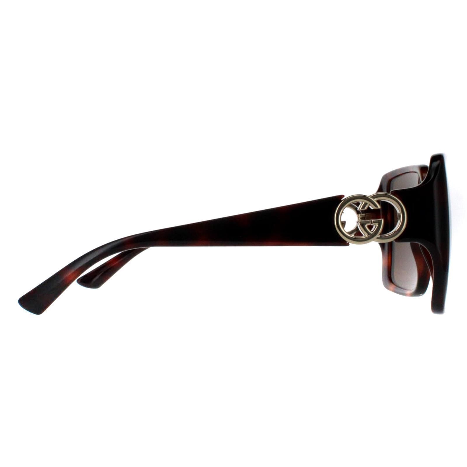 Gucci Square Dark Havana with Gold Dark Brown GG1692S image 4