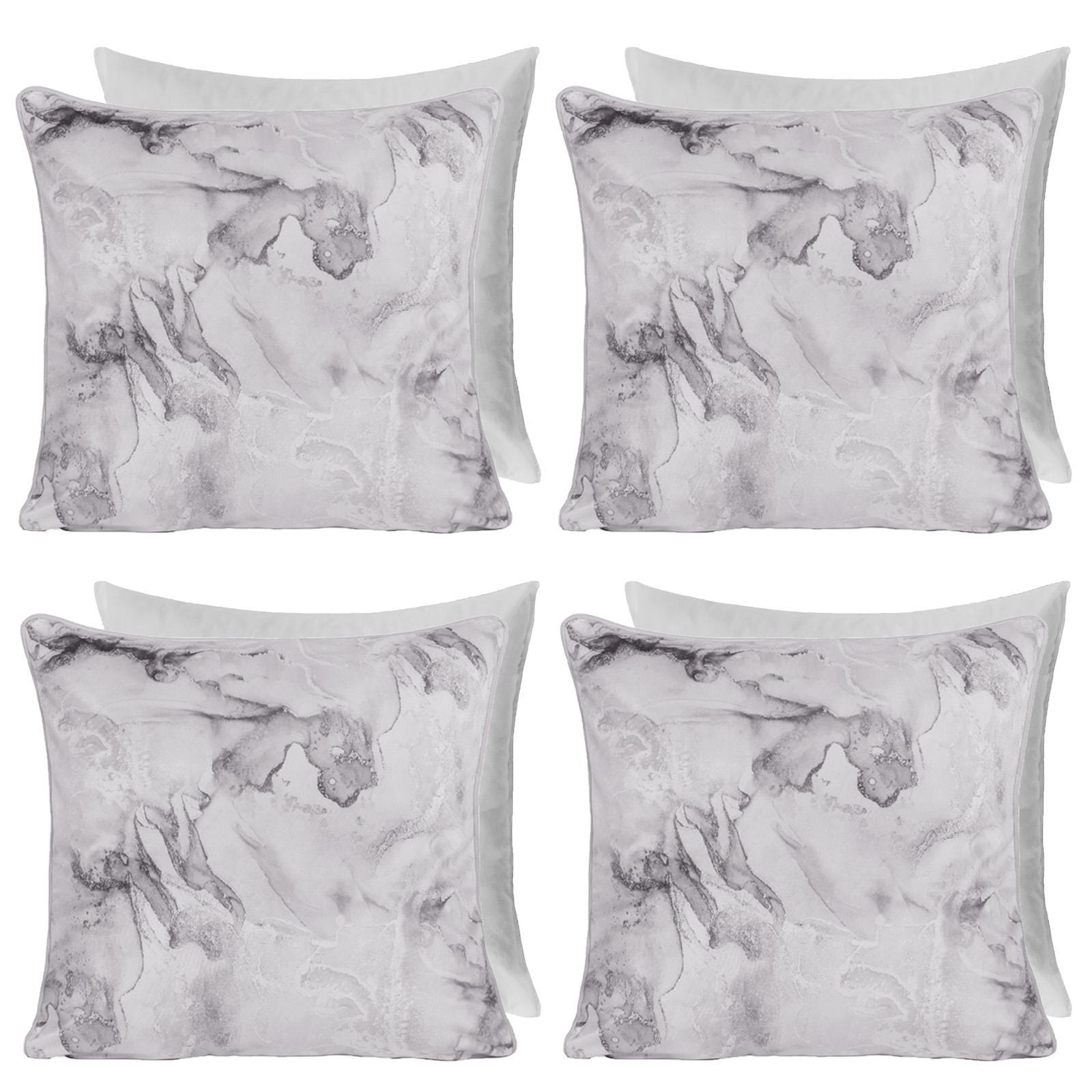 OHS 4 Pack Marble Matte Velvet Filled Cushion Covers image 1