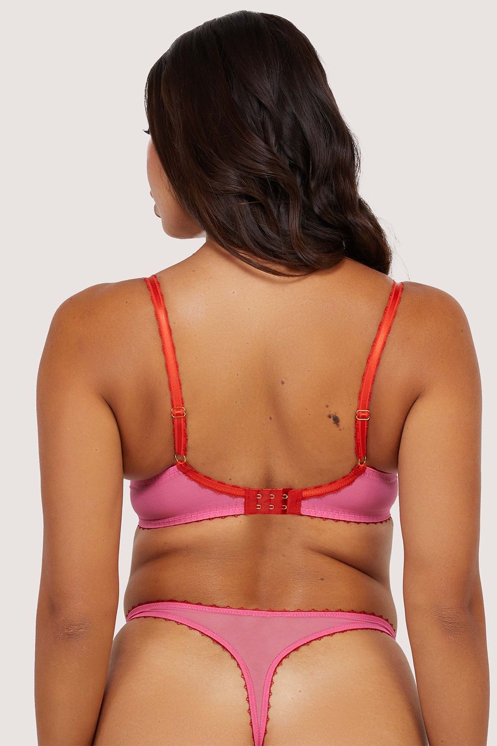 Playful Promises Grace Pink Supportive Net 'Plunge Bra' image 3