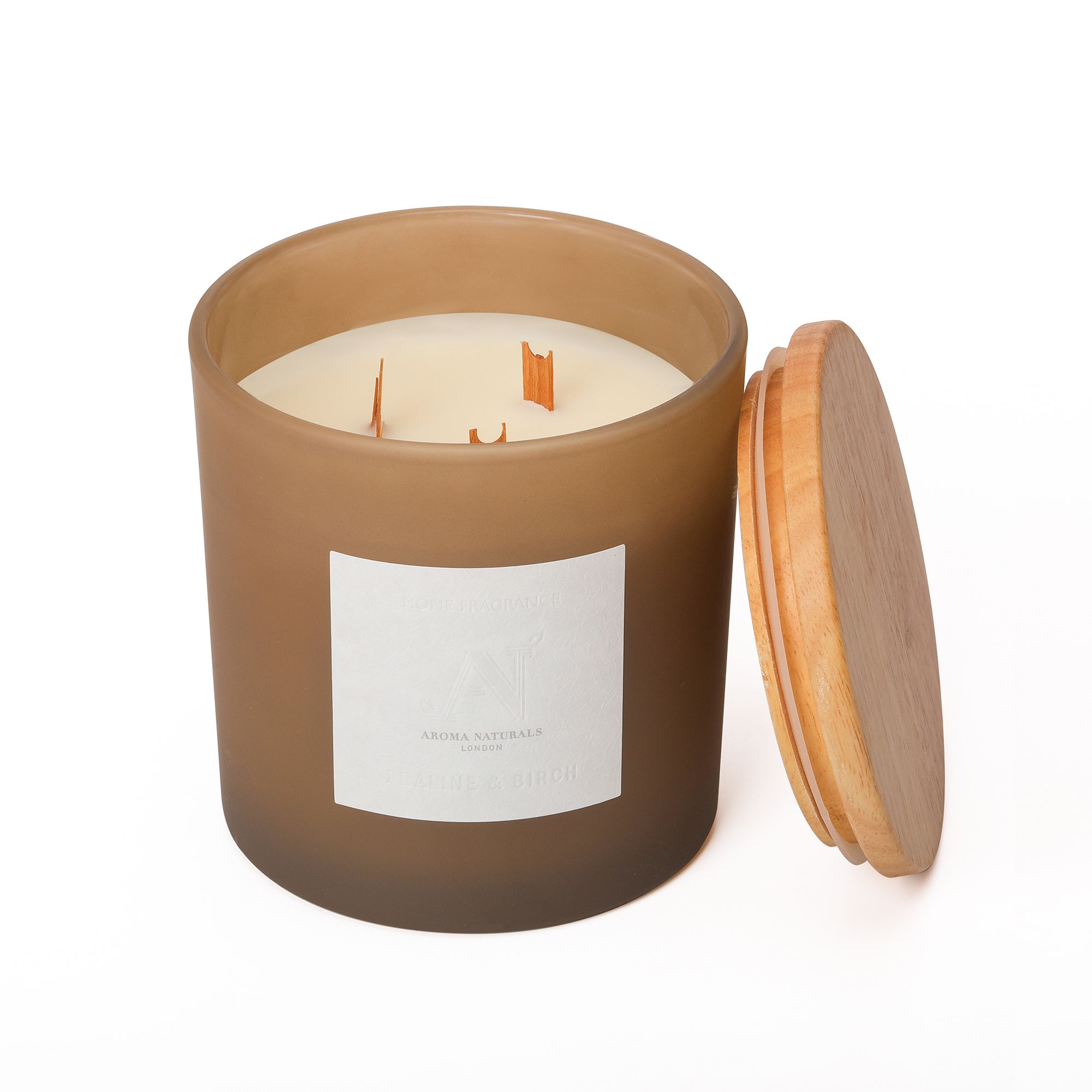 Aroma Naturals Frosted Decadence Glass Candle - Cashmere Scent image 2