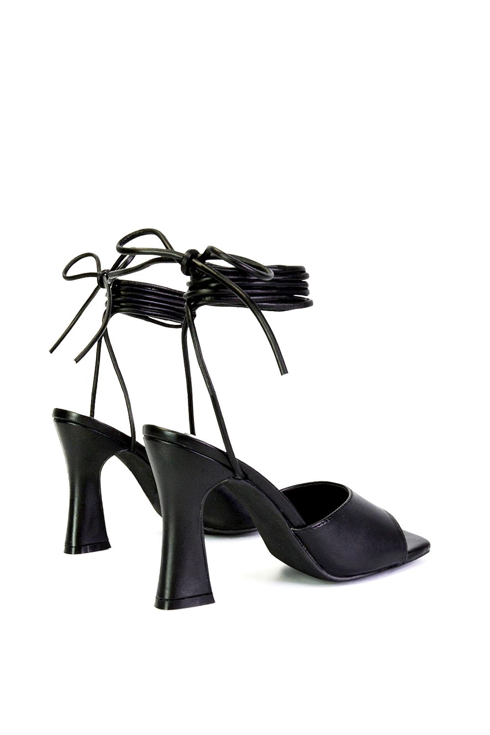 XY London 'Flora' Strappy Lace Up Block High Heels With a Square Toe image 4