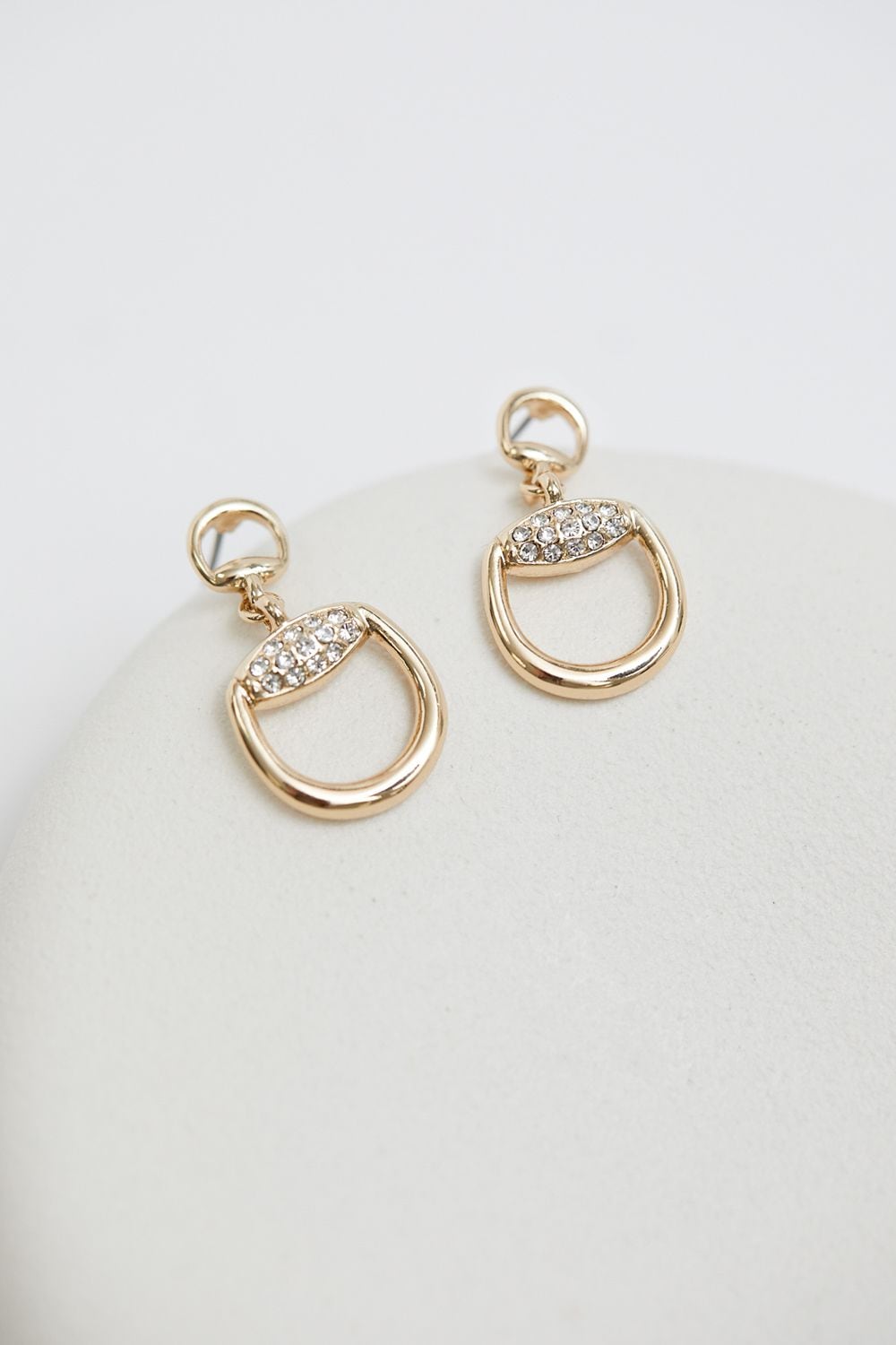 Jon Richard Gold Plated Crystal Snaffle Drop Earrings image 3