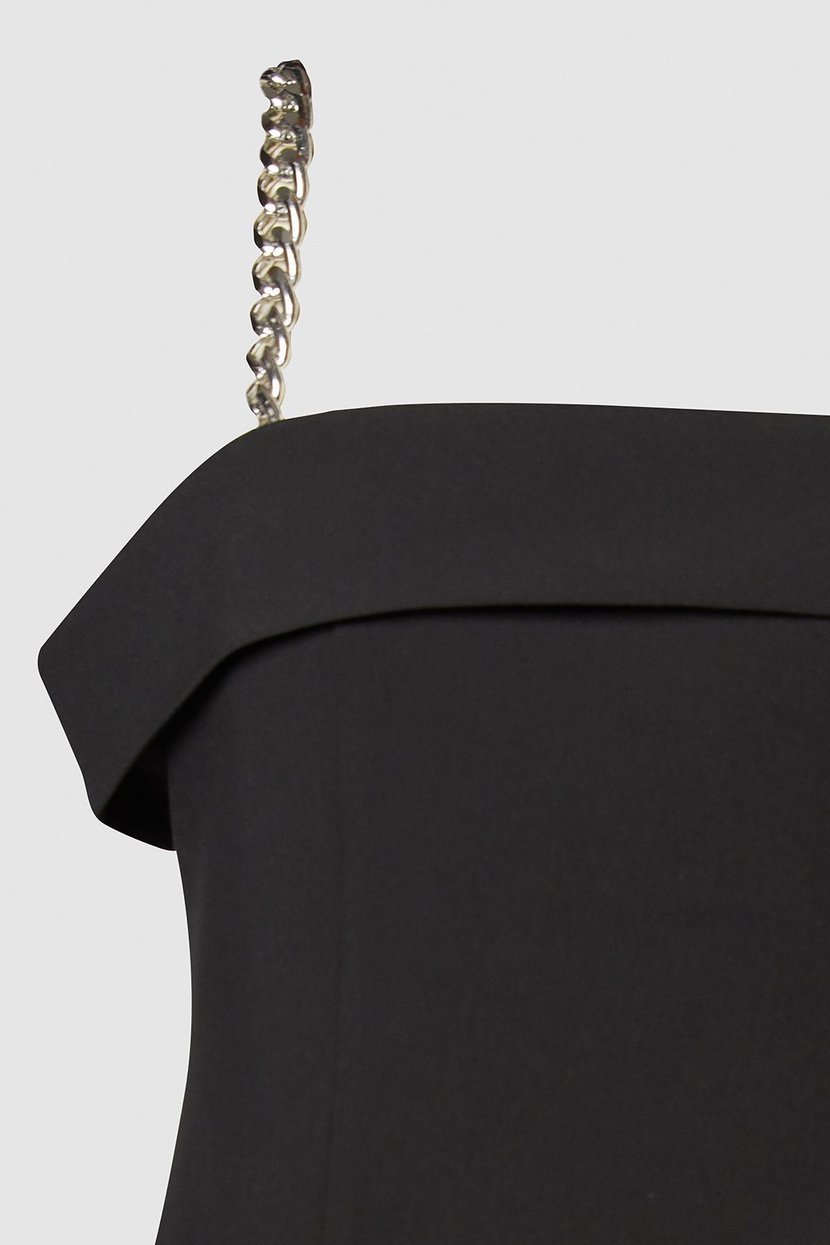 NastyGal Plus Premium Chain Trim Strap Dress Black image 2