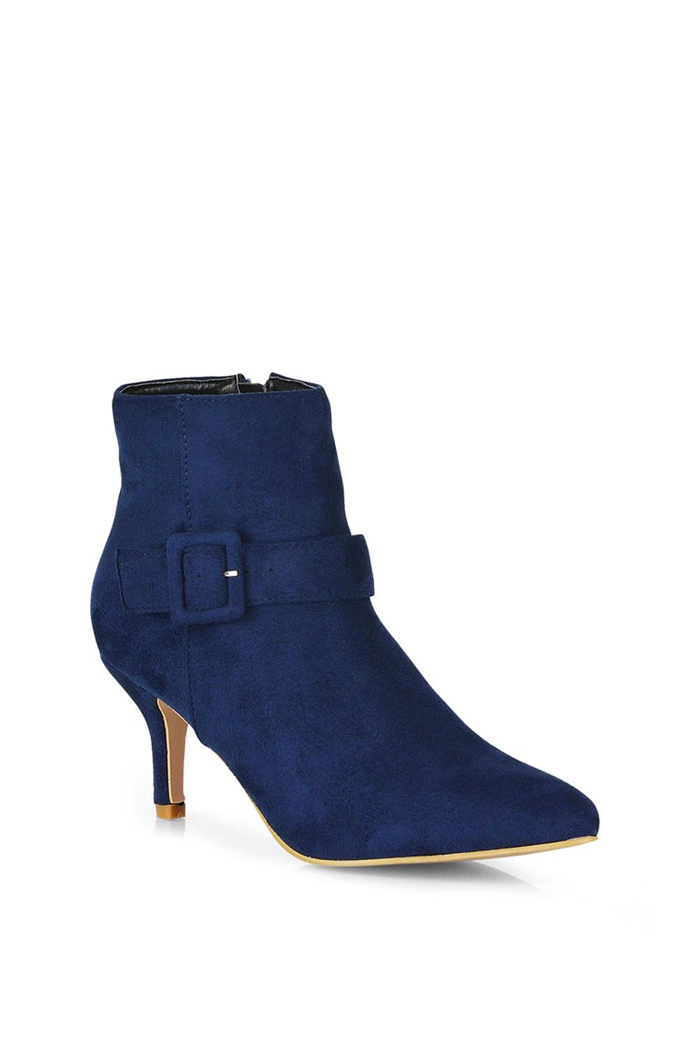 XY London 'Lara' Buckle Detail Pointed Toe Low Stiletto Heel Ankle Boots image 2