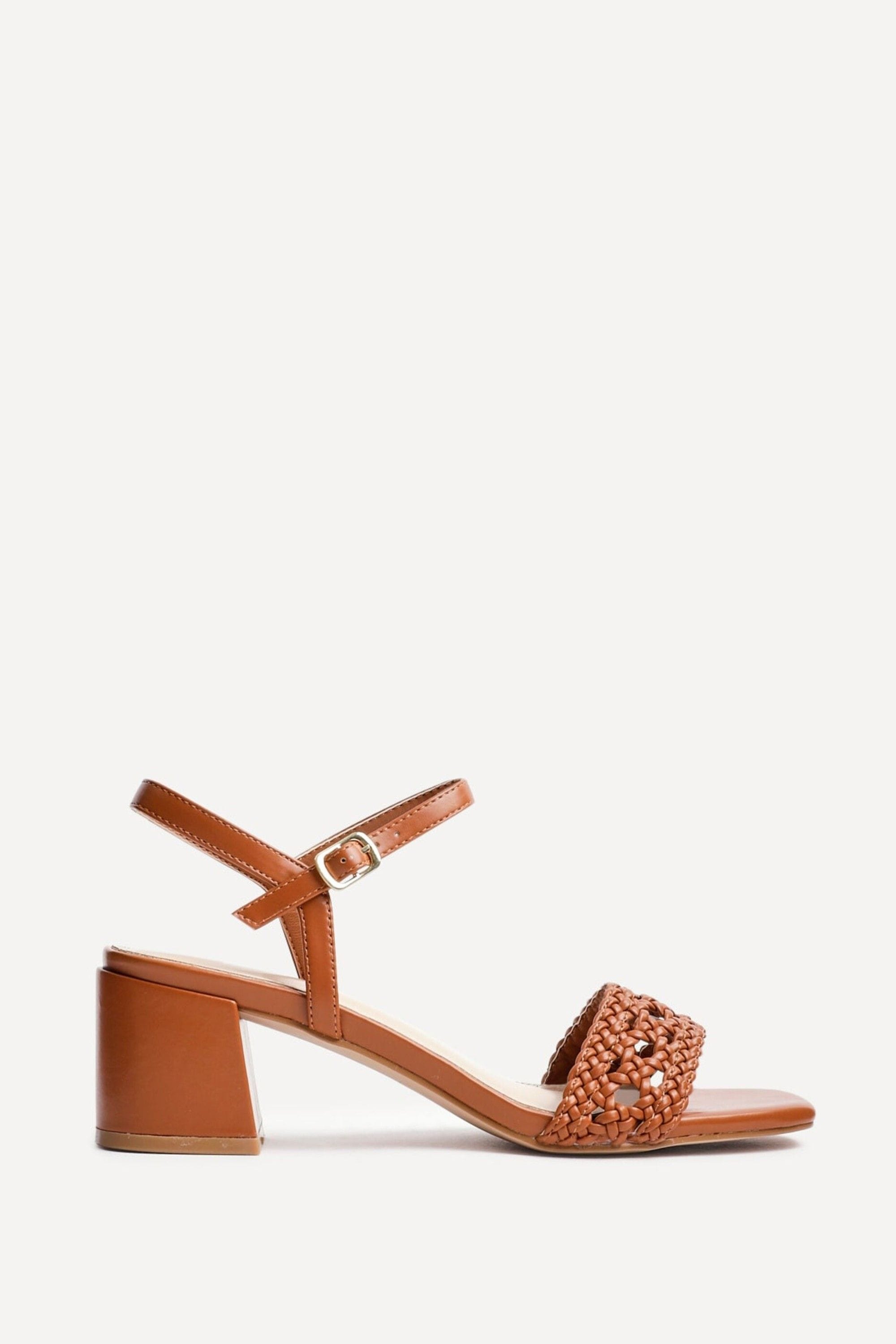 Linzi Ruthie Tan Faux Leather Plaited Heels