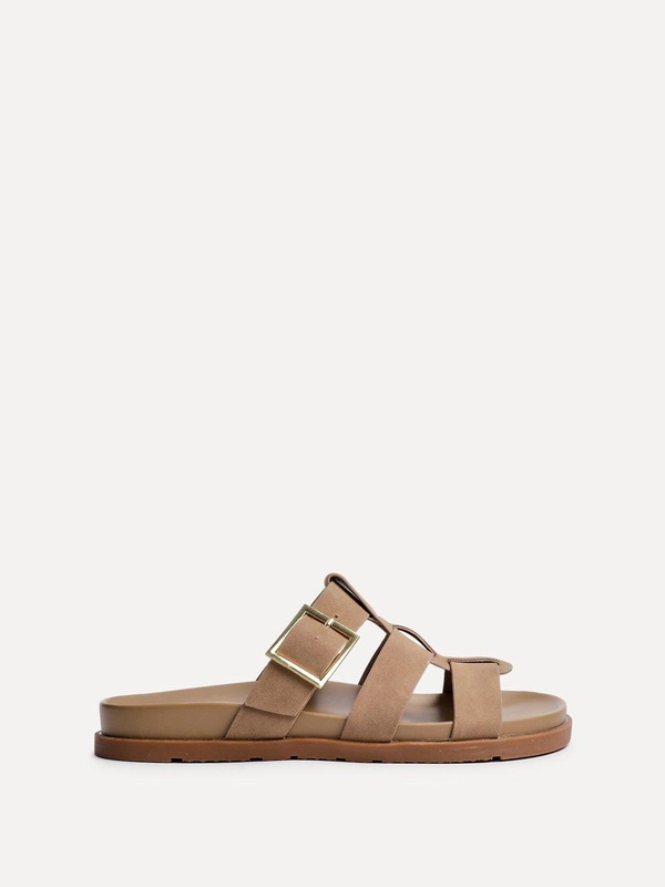 Linzi Restore Taupe Nubuck Gladiator Slip-On Sandal