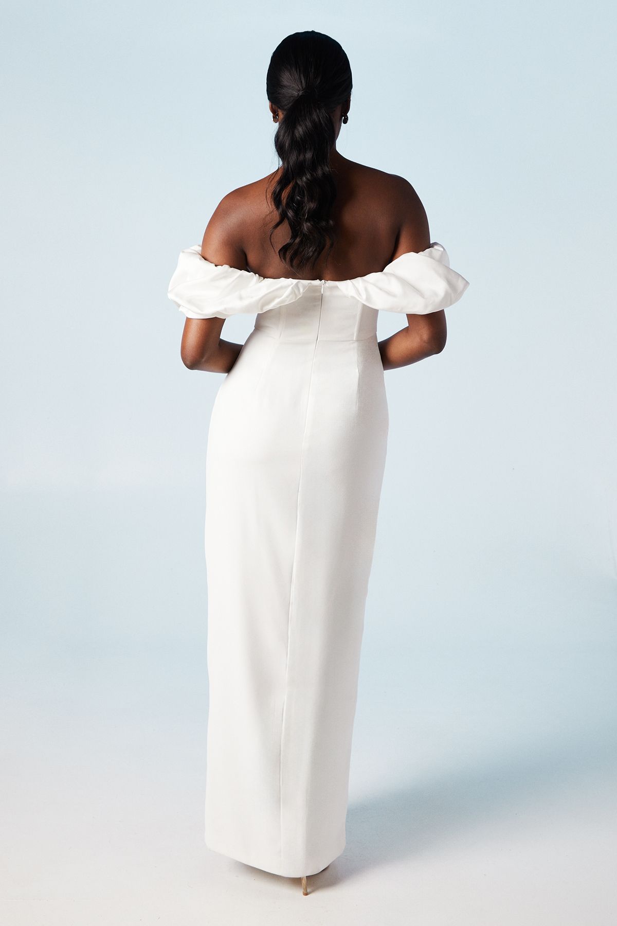 Coast Volume Sleeve Corset Column Wedding Dress Ivory image 3