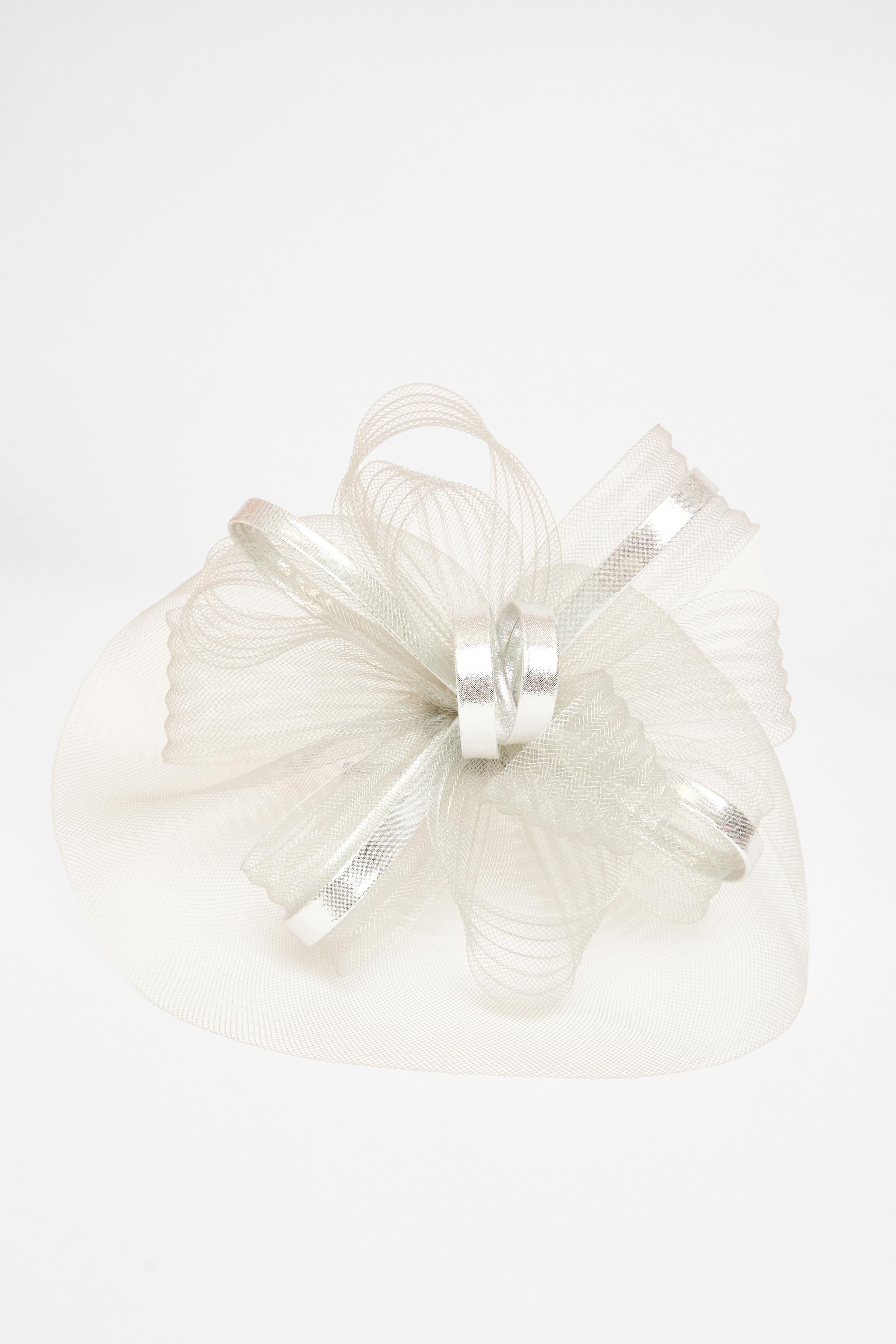 Quiz Silver Shimmer Loop Fascinator image 3