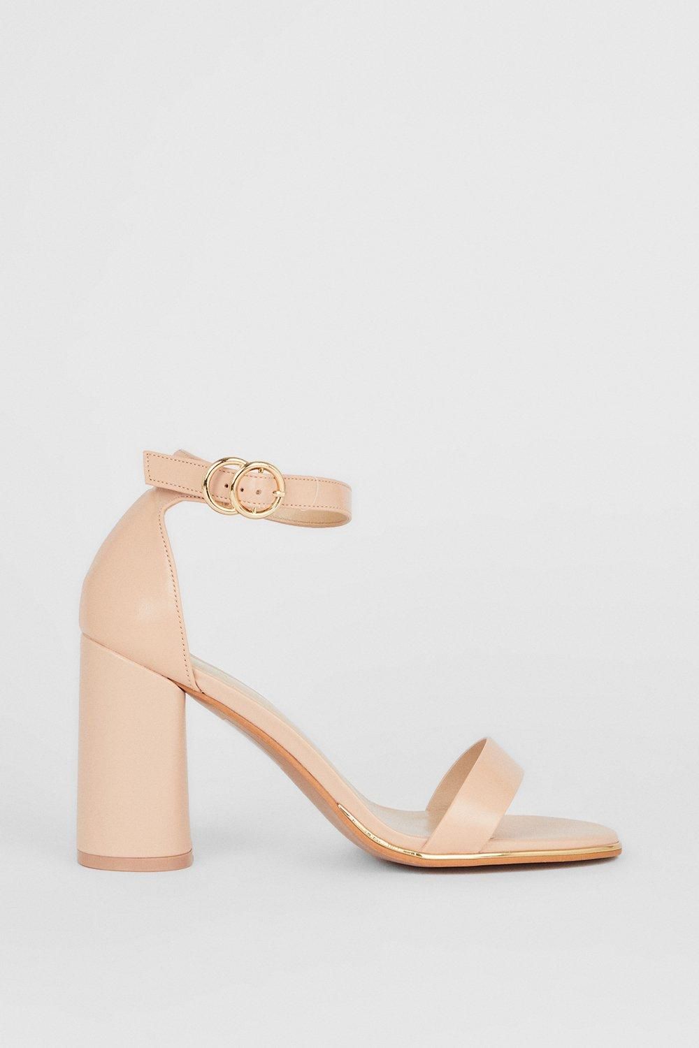 Dorothy Perkins Wide Fit Sweetie Block Heel Sandals Blush image 2