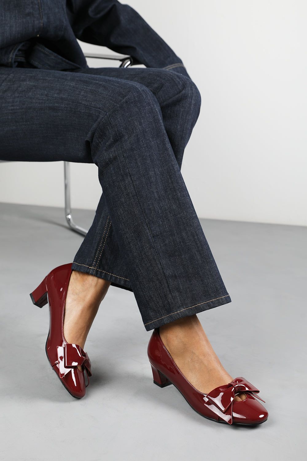 Where's That From 'Hope' Wide Fit Mid Heel Court Shoes With Bow Detail image 1
