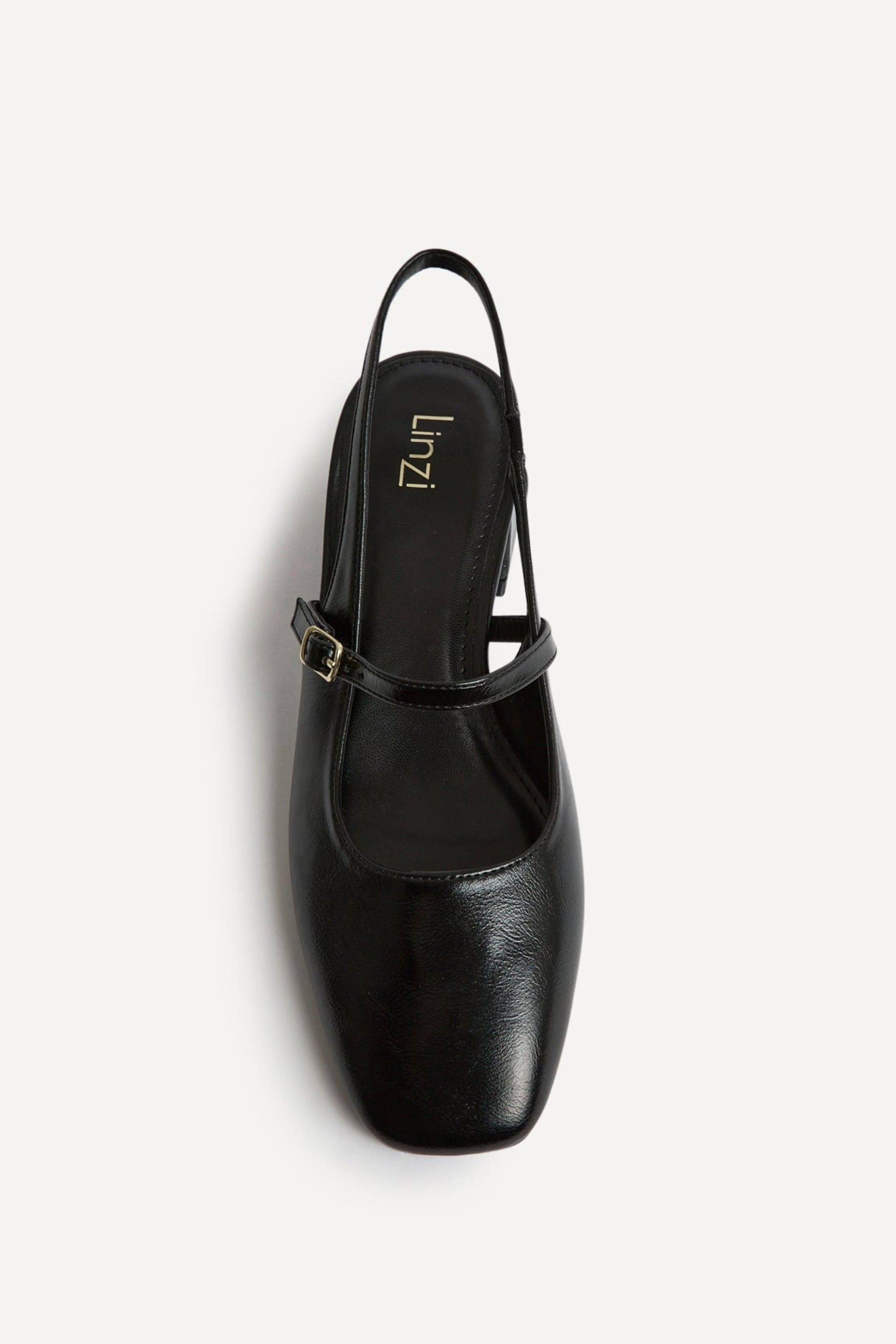 Linzi Society Black Faux Leather Mary Jane Heels image 3