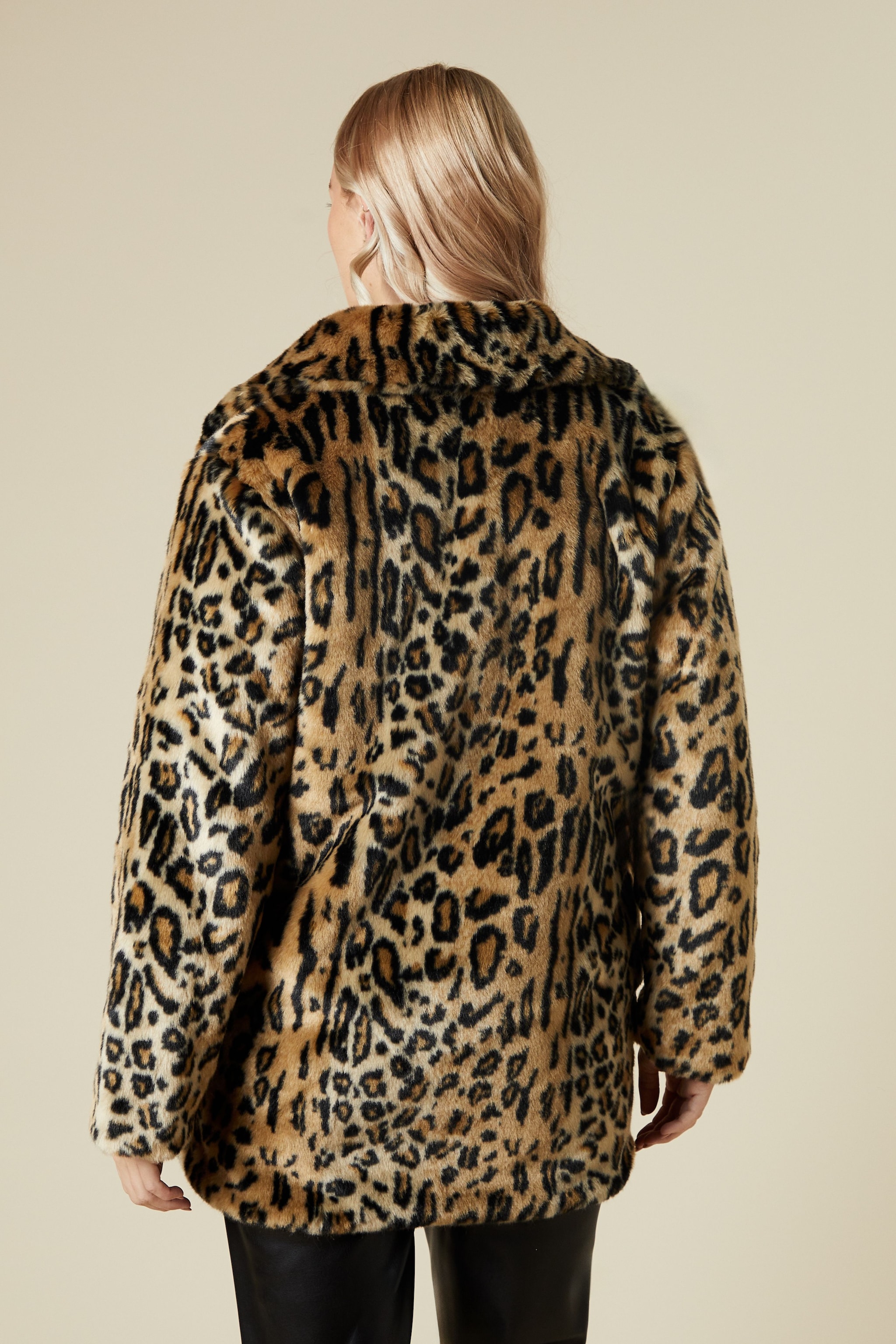 Dorothy Perkins Leopard Print Faux Fur Coat Leopard image 3
