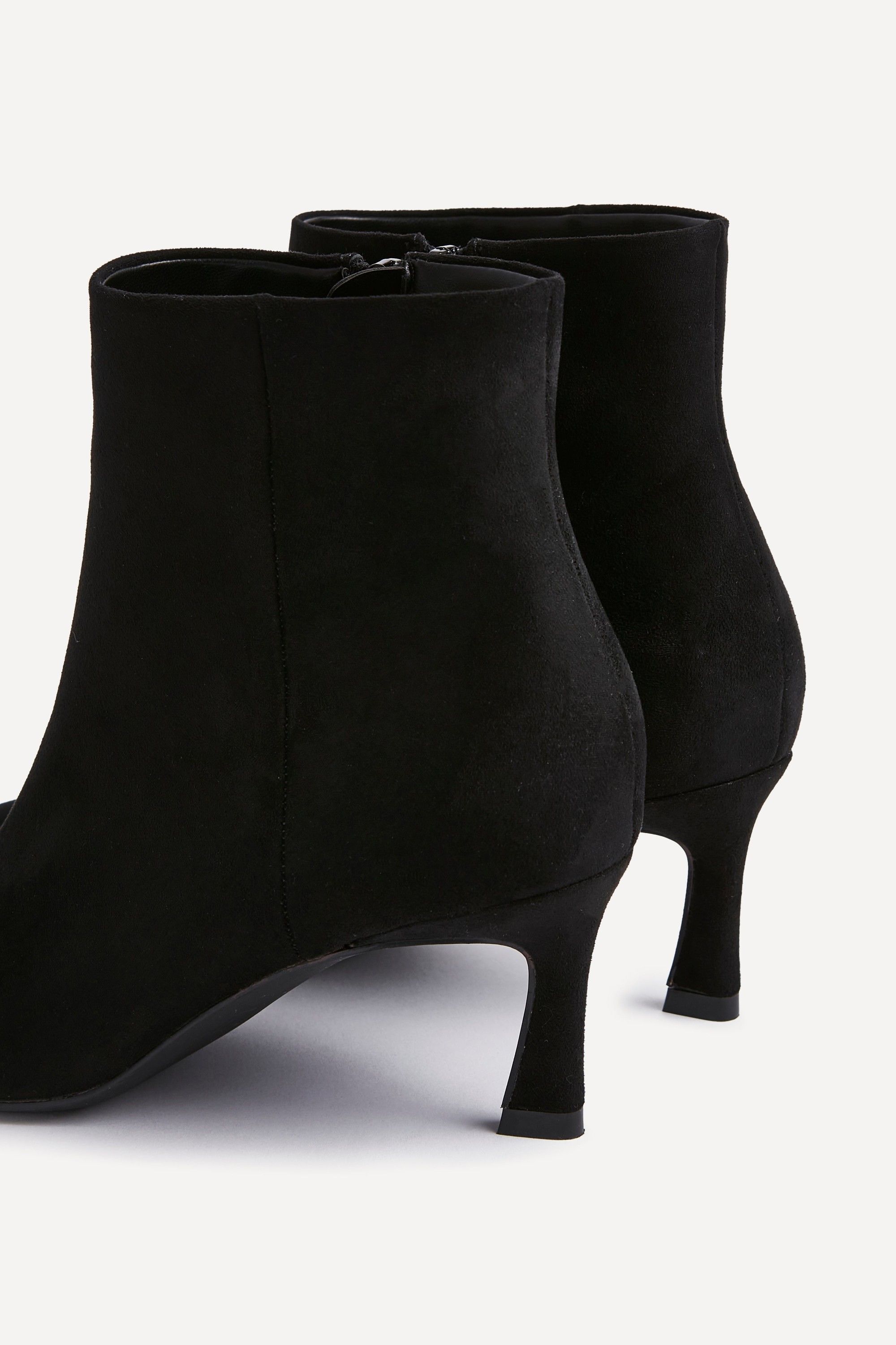 Linzi Secured Black Faux Suede Pointed Toe Stiletto Ankle Boot image 5