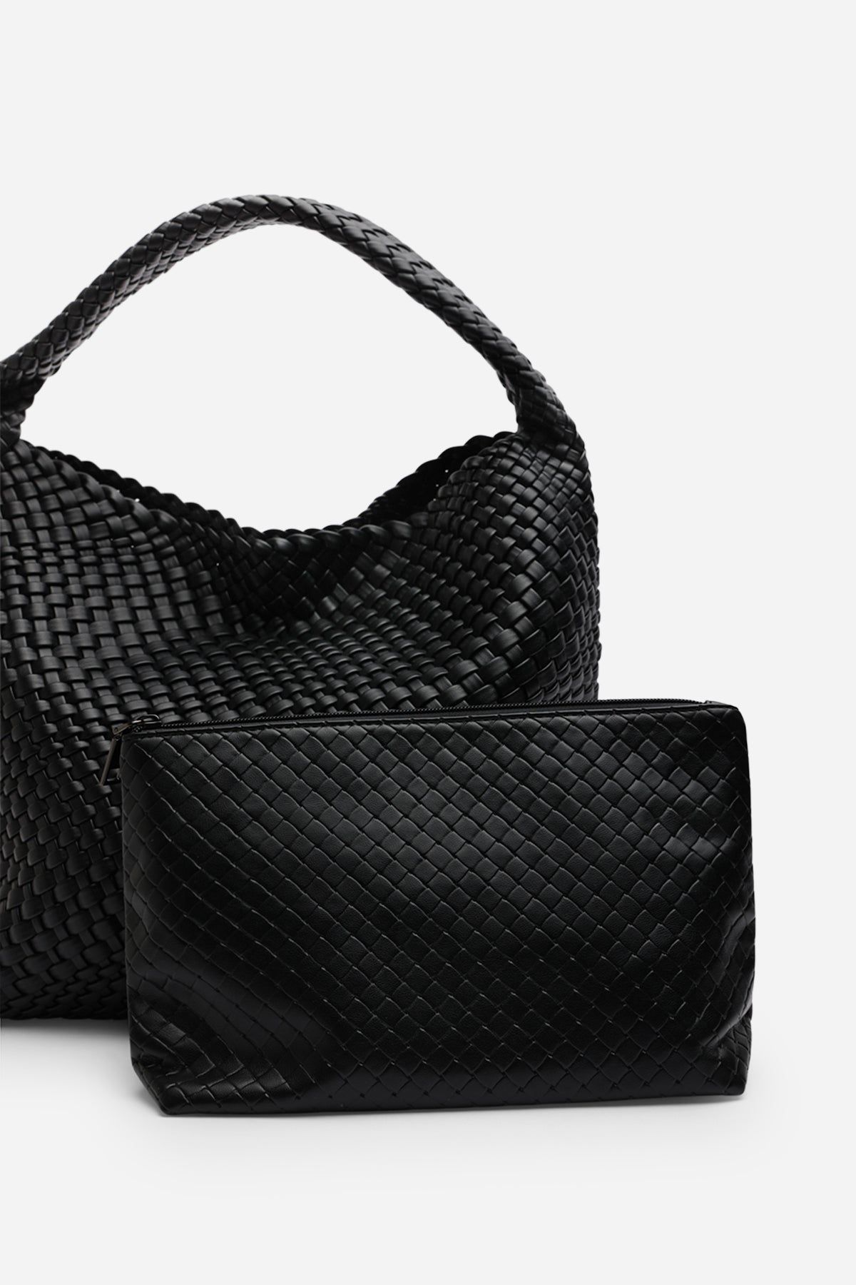 Where's That From 'Stone' Weave Detail Faux Leather Shoulder Bag image 5