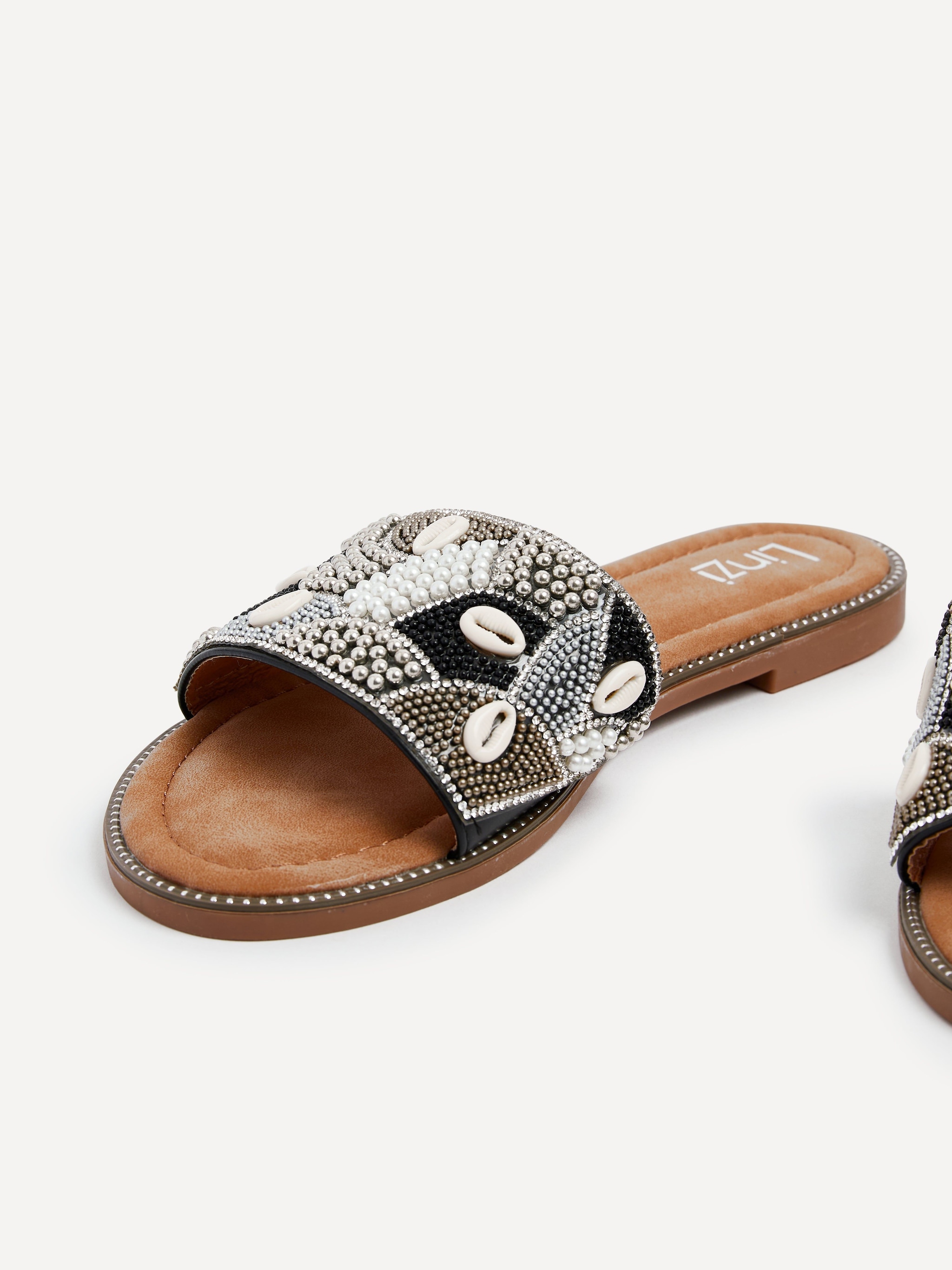 Linzi Seanna Black Embellished Shell Slider image 4