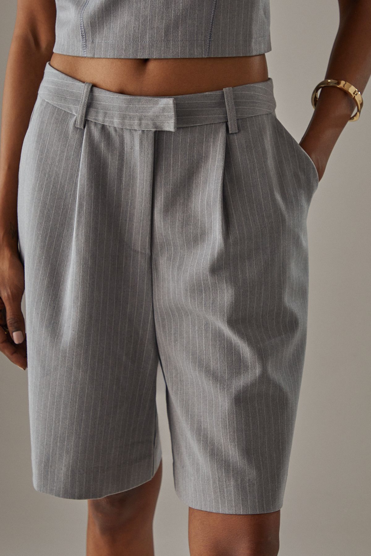 Warehouse Tailored Square Neck Corset Ash Grey image 4