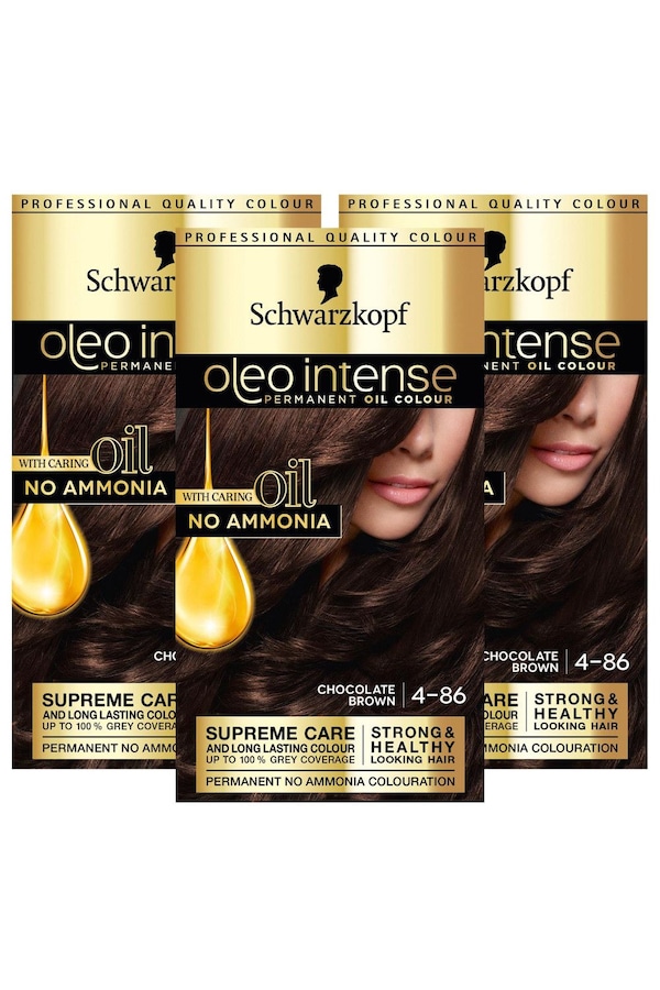 Schwarzkopf Oleo Intense 4-86 'Oil Colour' Ammonia Free Brown 3x