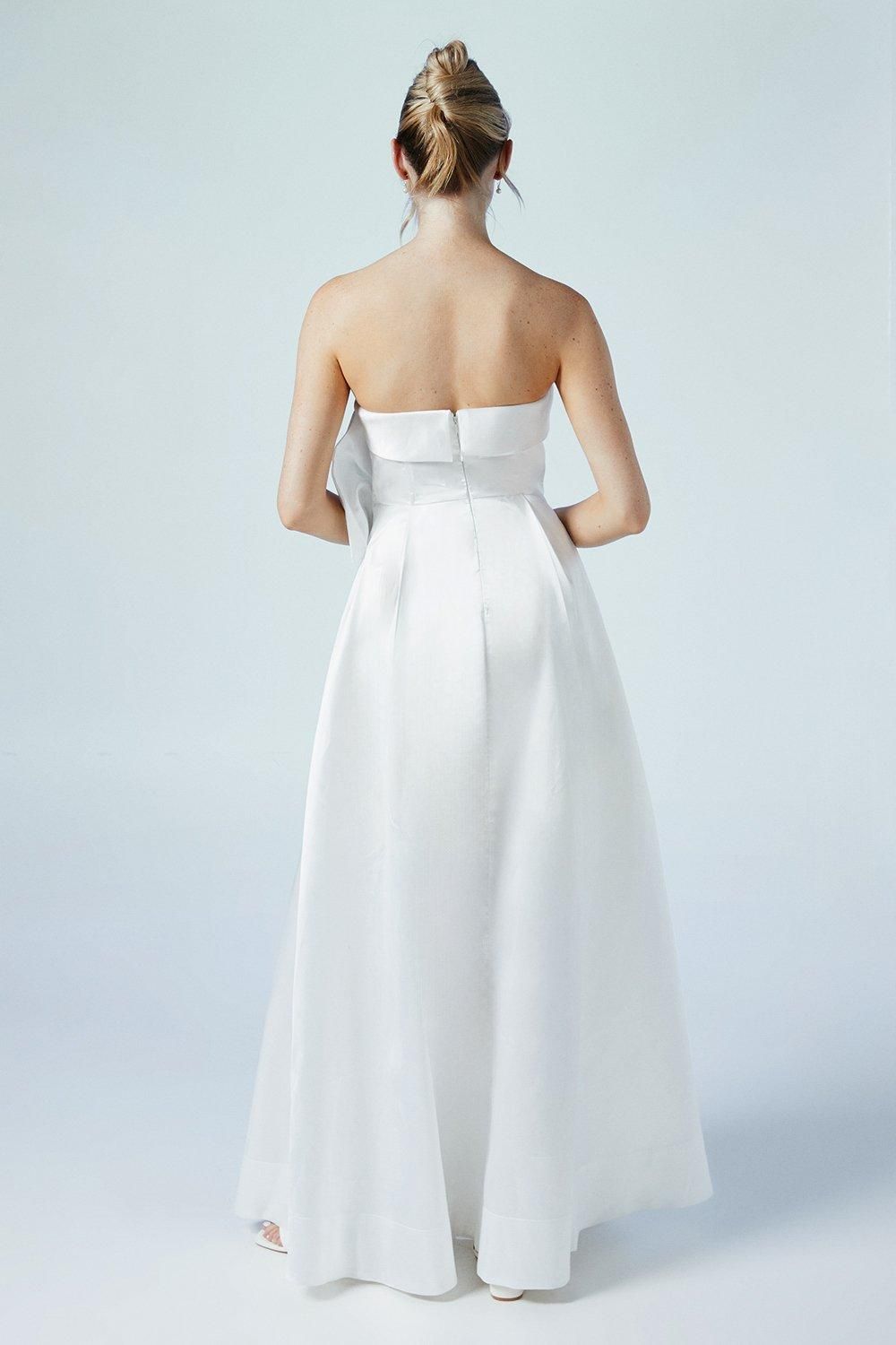 Coast Origami Bow Front Twill Wedding Dress Ivory image 3
