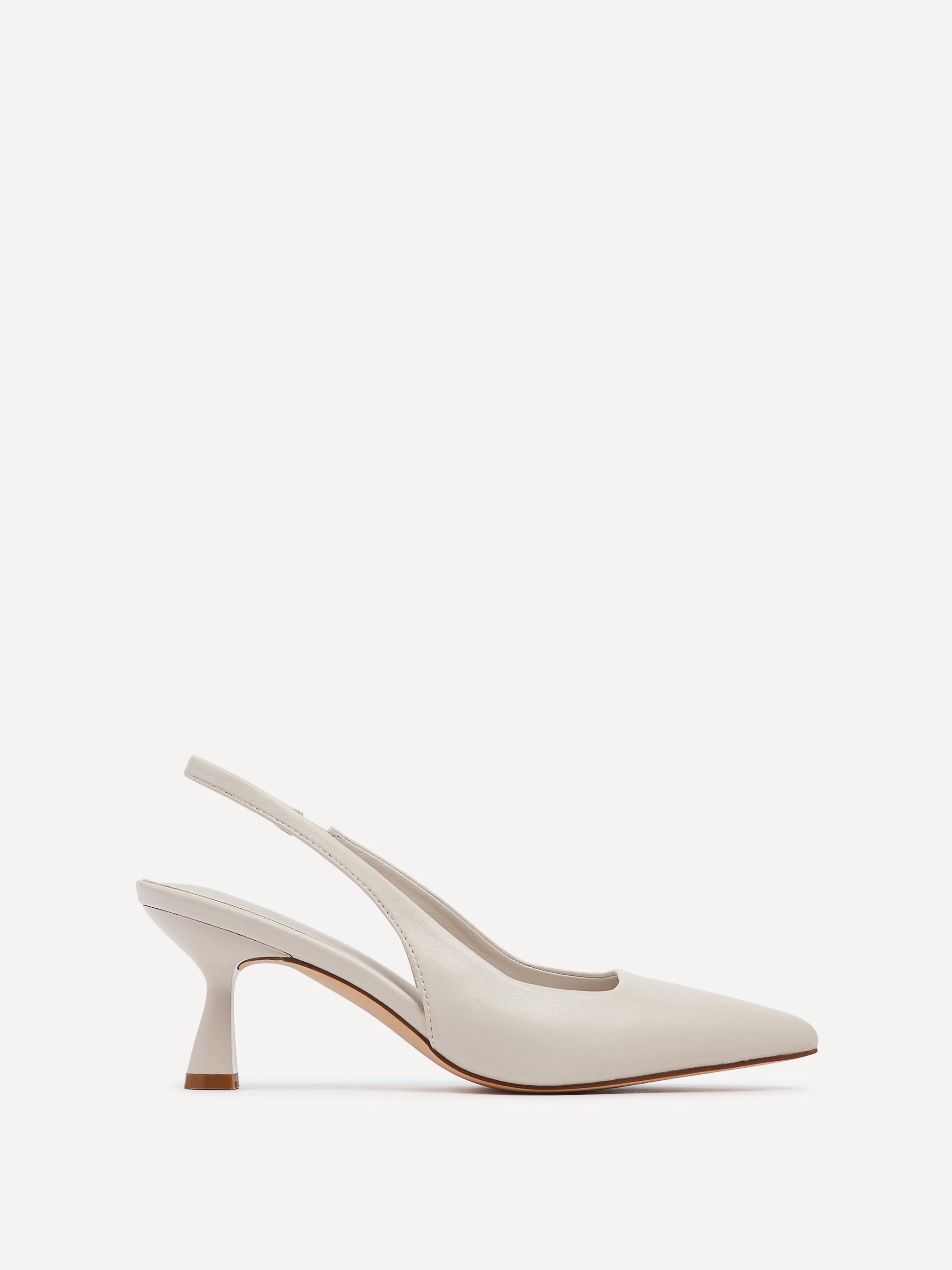 Linzi Presley Nude Faux Leather Sling Back Low Court Heel image 1