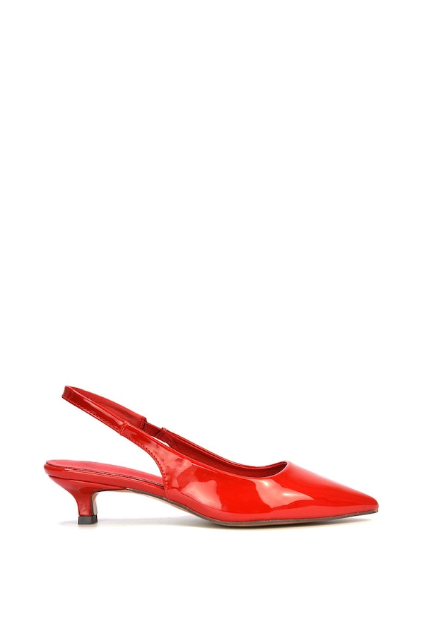 XY London 'Jenny'  Pointed Toe Low Kitten Heel Slingback Pumps