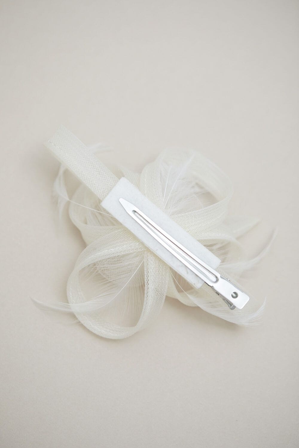 Jon Richard Ivory Small Feather Fascinator Clip image 3