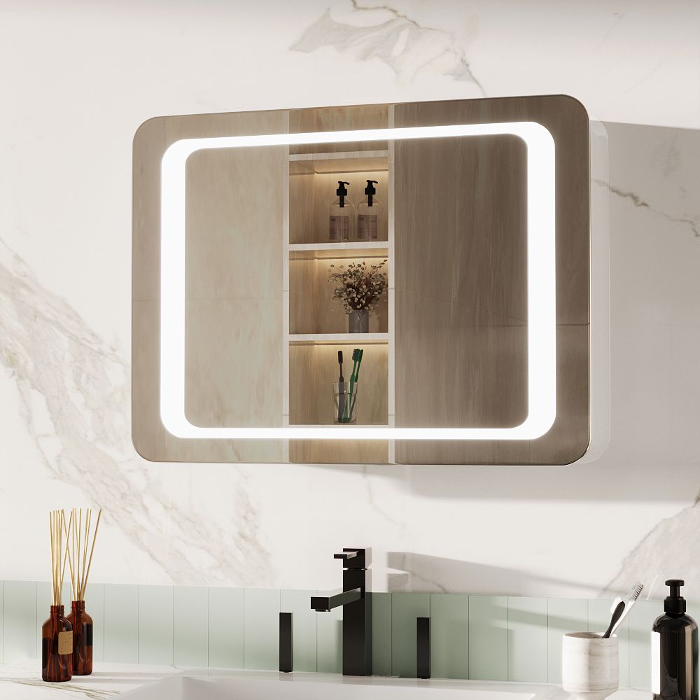 Living and Home LED Wall Mounted Anti-Fog Illuminated Bathroom Mirror with Sensor Switch image 2