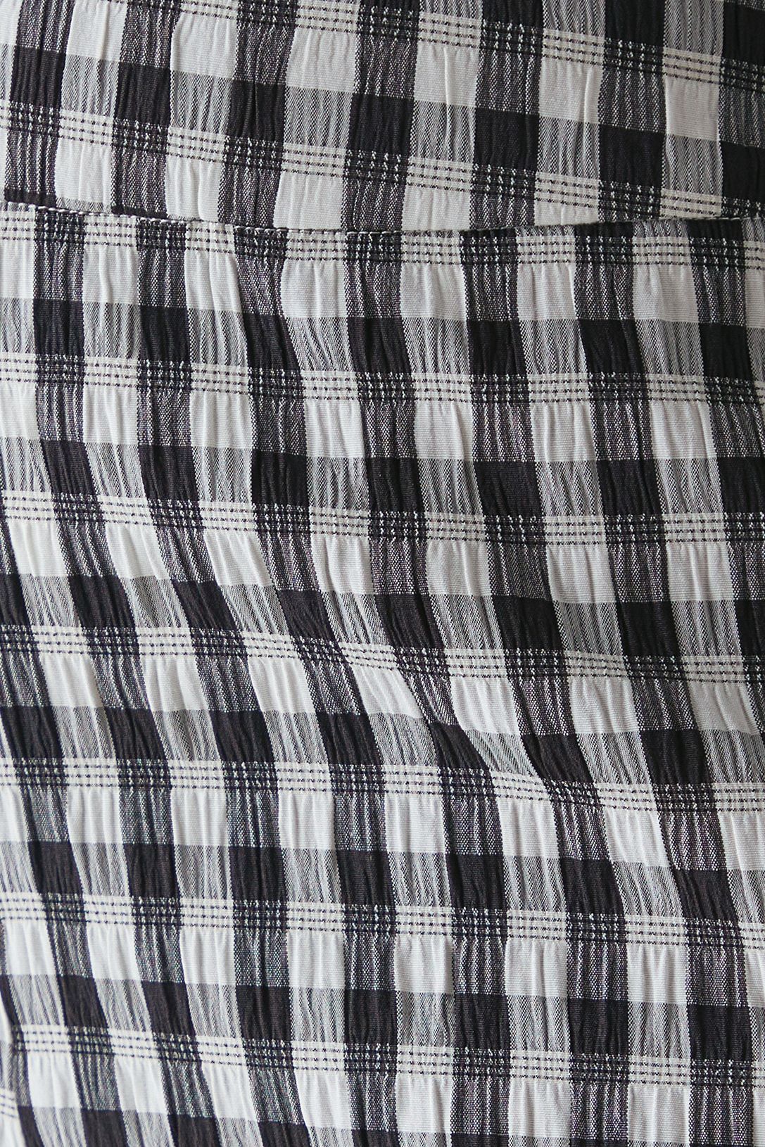 Warehouse Gingham High Waisted Cropped Trousers Black image 5