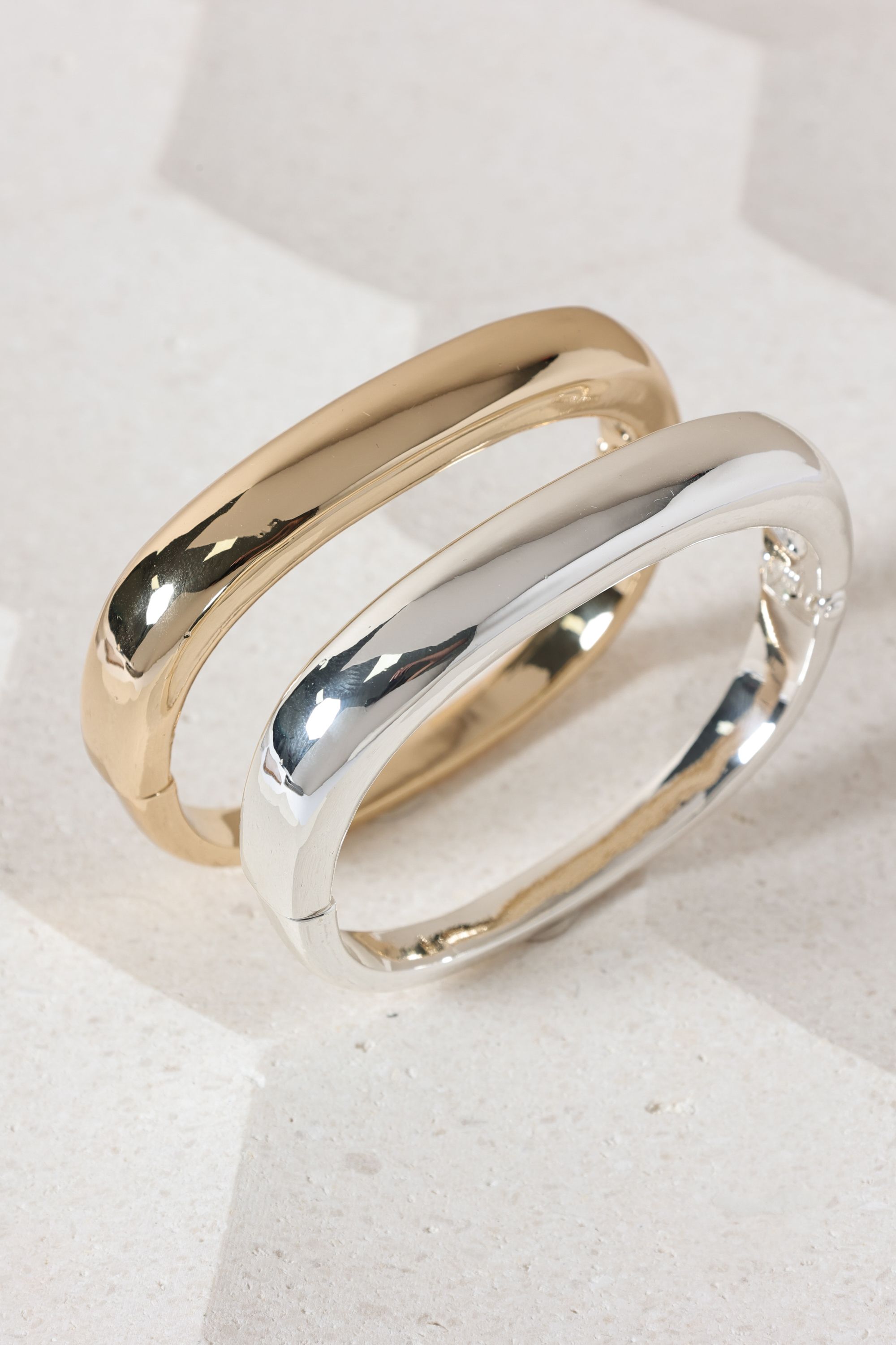 Jon Richard Silver Plated Polished Rectanglar Bangle image 3