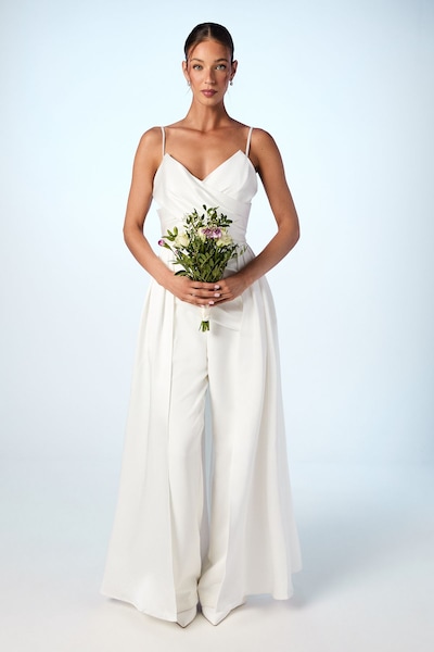 Coast Satin Drape Detail Bridal Top Ivory