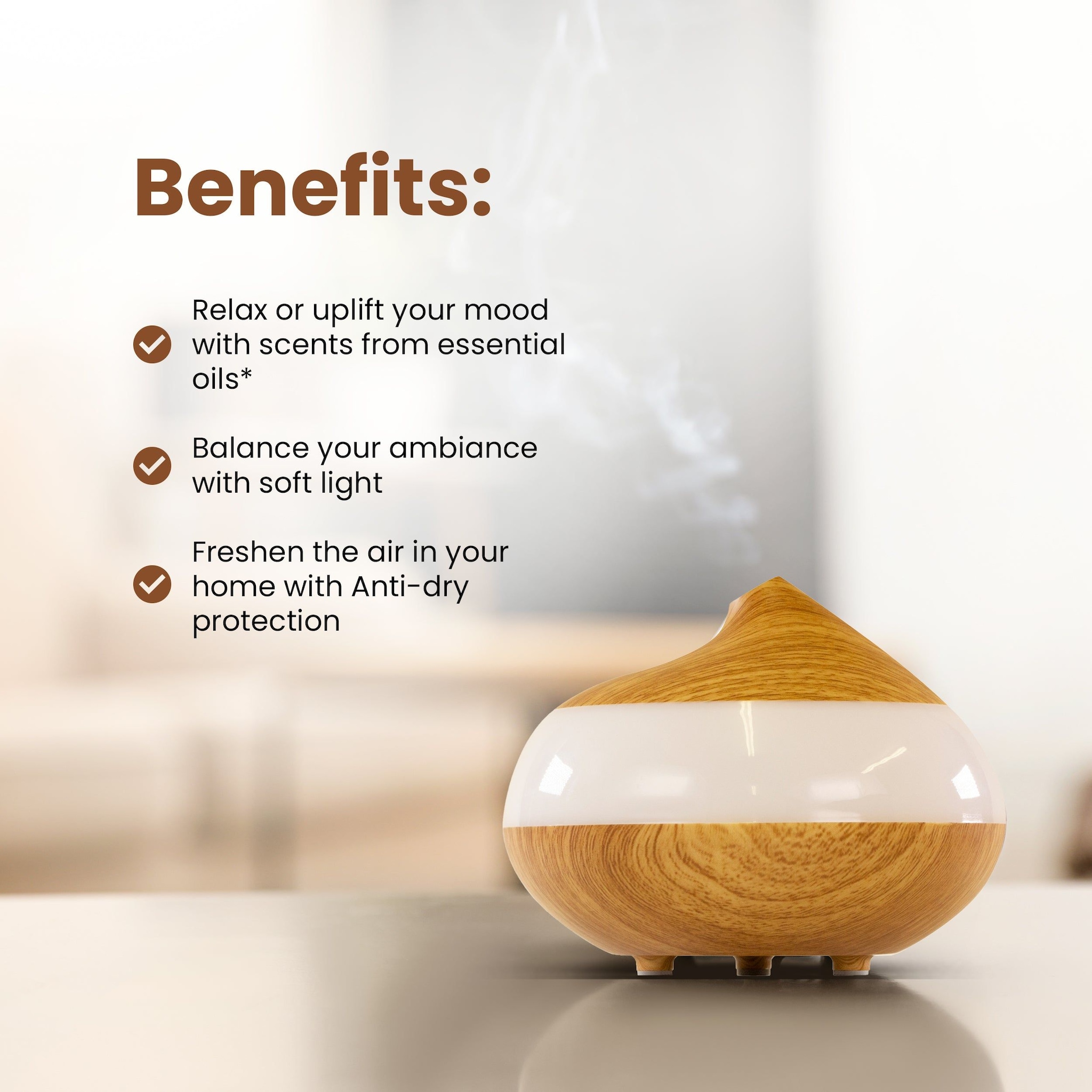 Dr. Botanicals Bio-Balancing Wooden Aroma Digital Diffuser Clear Panel image 3