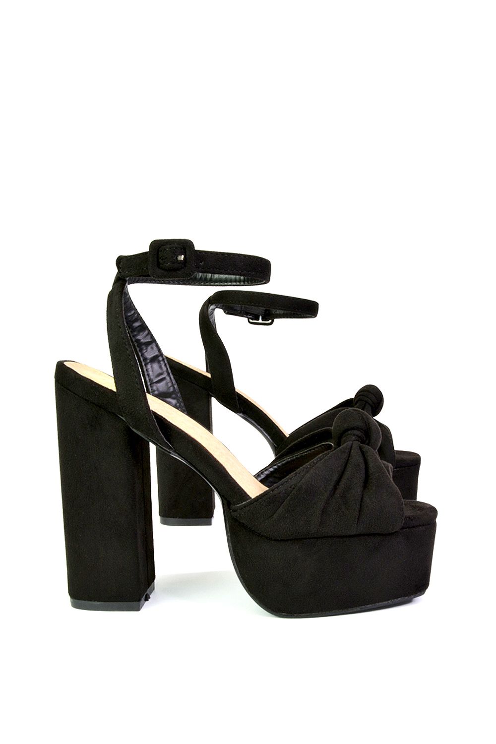 XY London 'Lillian' Peep Toe Strappy Chunky Block High Heel Platform Shoes image 2