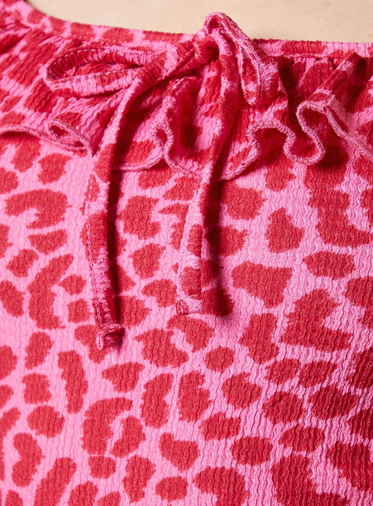 Dorothy Perkins Pink Animal Square Neck Frill Jersey Midi Dress Pink image 5